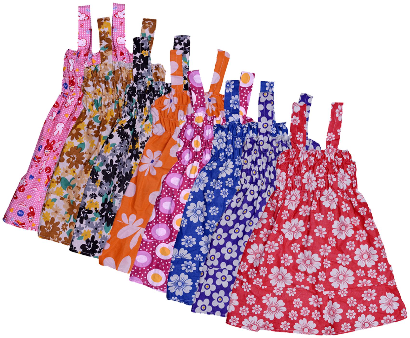 

Indiweaves Baby girl Cotton Printed Princess frock - Multi