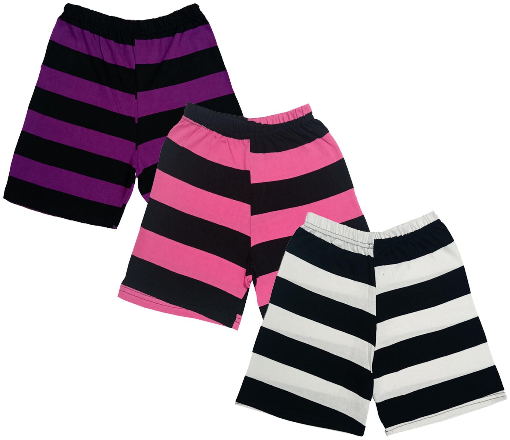 

IndiWeaves Boys Cotton Striped Shorts (Pack of 3) Multi