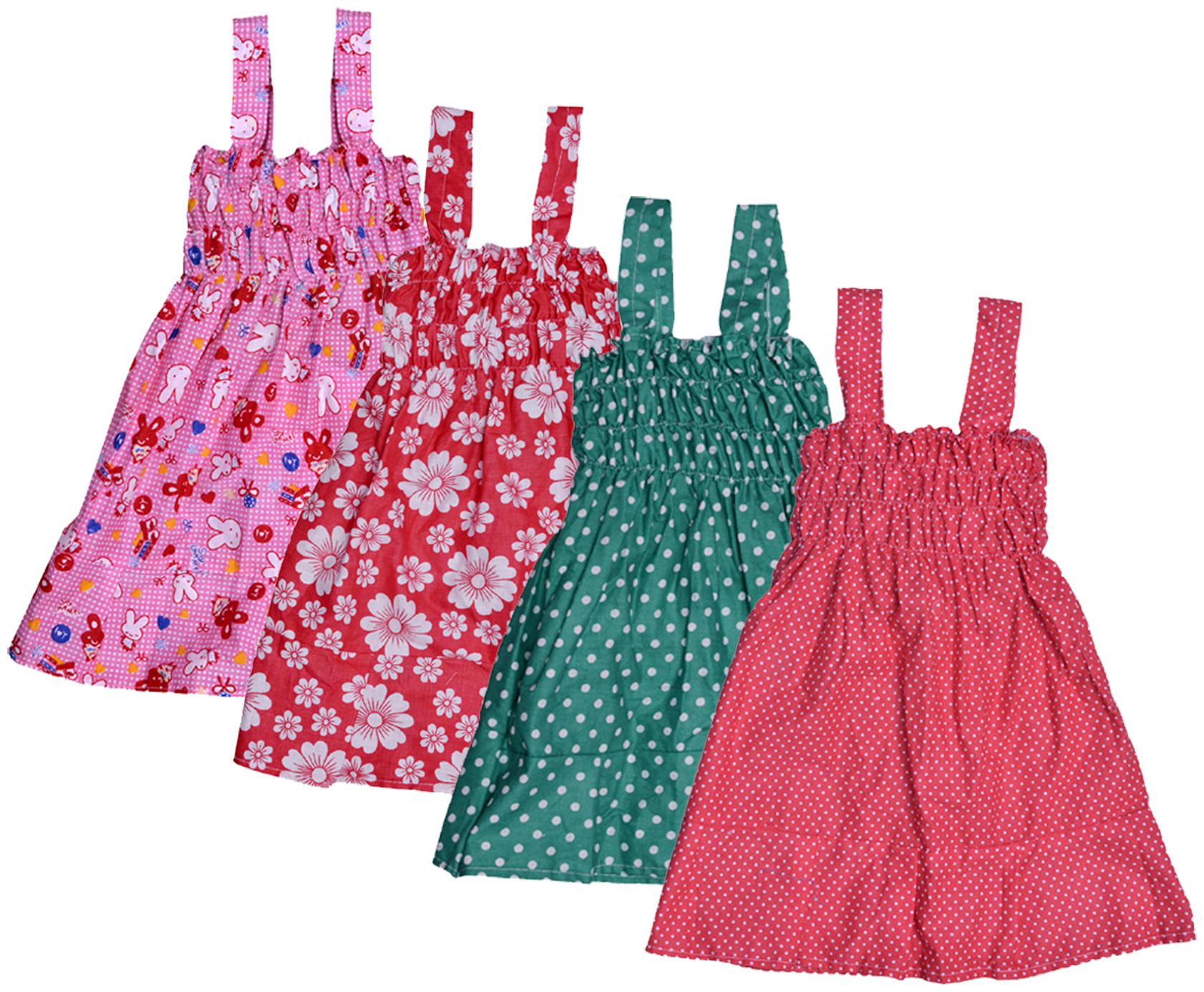 

Indiweaves Baby girl Cotton Printed Princess frock - Multi