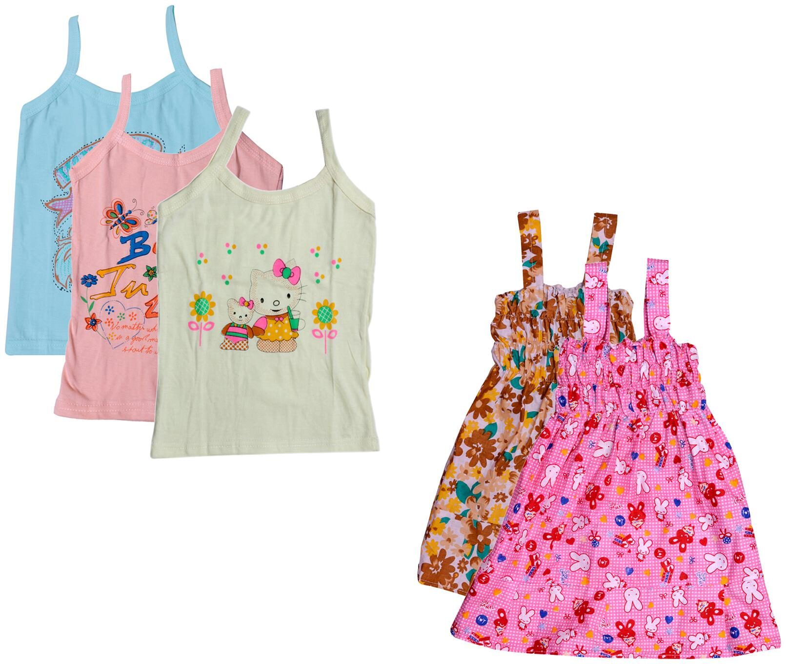 

Indiweaves Girl Cotton Printed Top - Multi