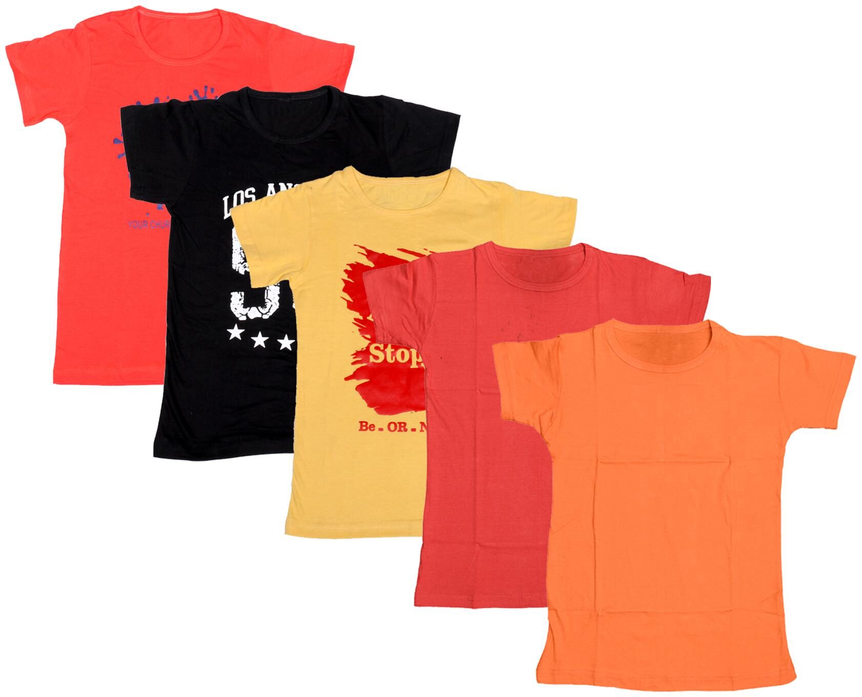

Indiweaves Boy Cotton Solid T-shirt - Multi