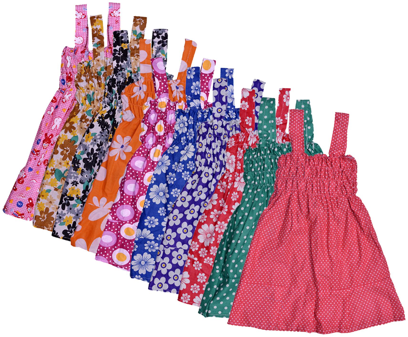 

Indiweaves Baby girl Cotton Printed Princess frock - Multi