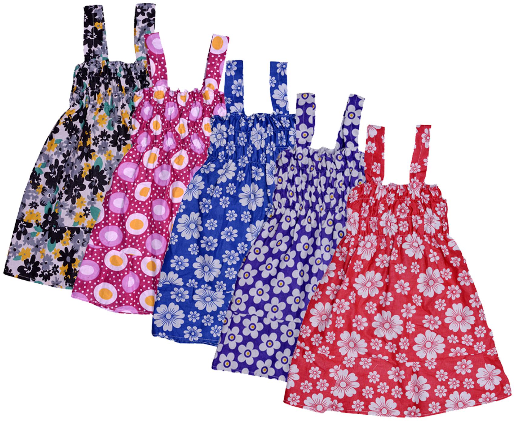 

Indiweaves Baby girl Cotton Printed Princess frock - Multi
