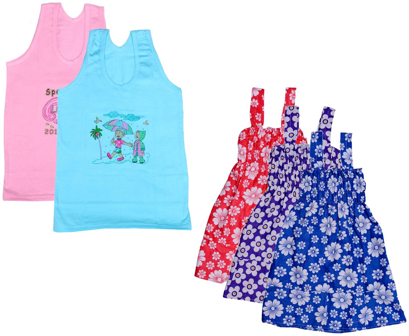 

Indiweaves Girl Cotton Printed Top - Multi