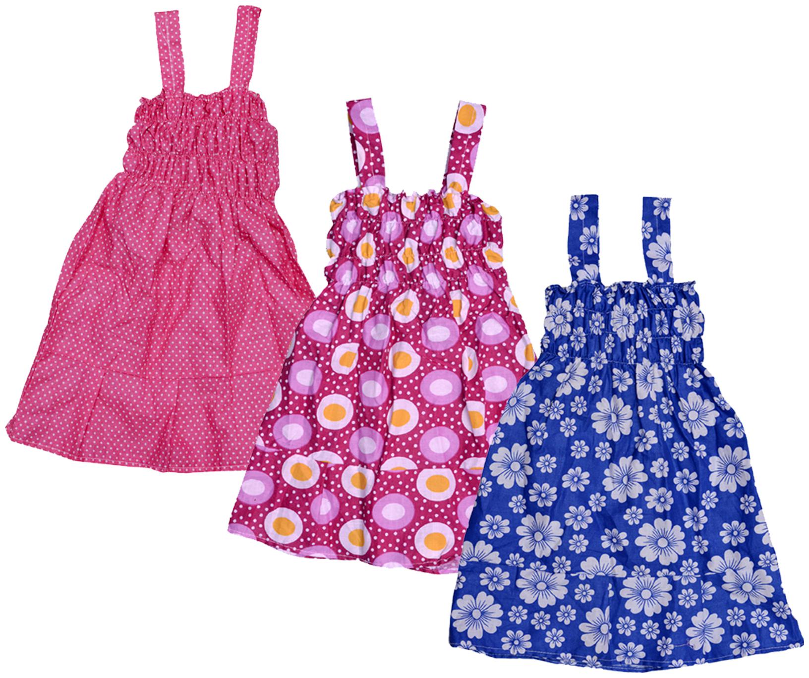 

Indiweaves Baby girl Cotton Printed Princess frock - Multi