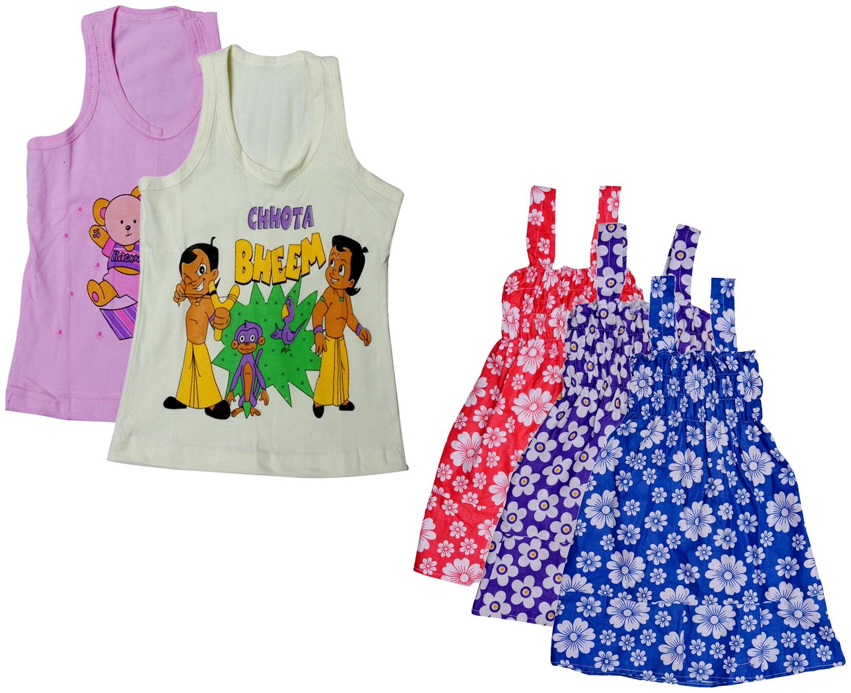 

Indiweaves Girl Cotton Printed Top - Multi