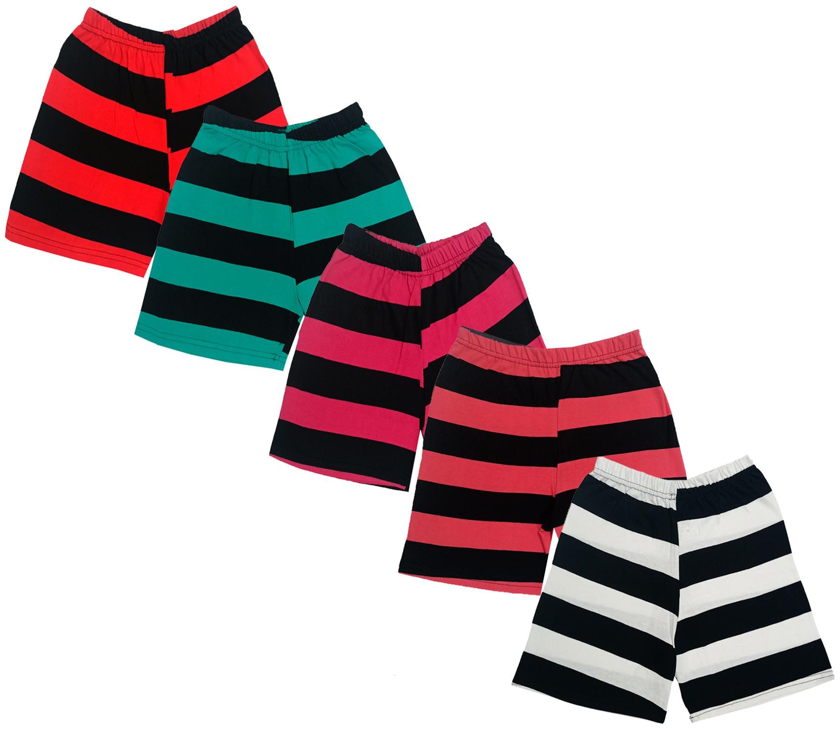 

IndiWeaves Boys Cotton Striped Shorts (Pack of 5) Multi