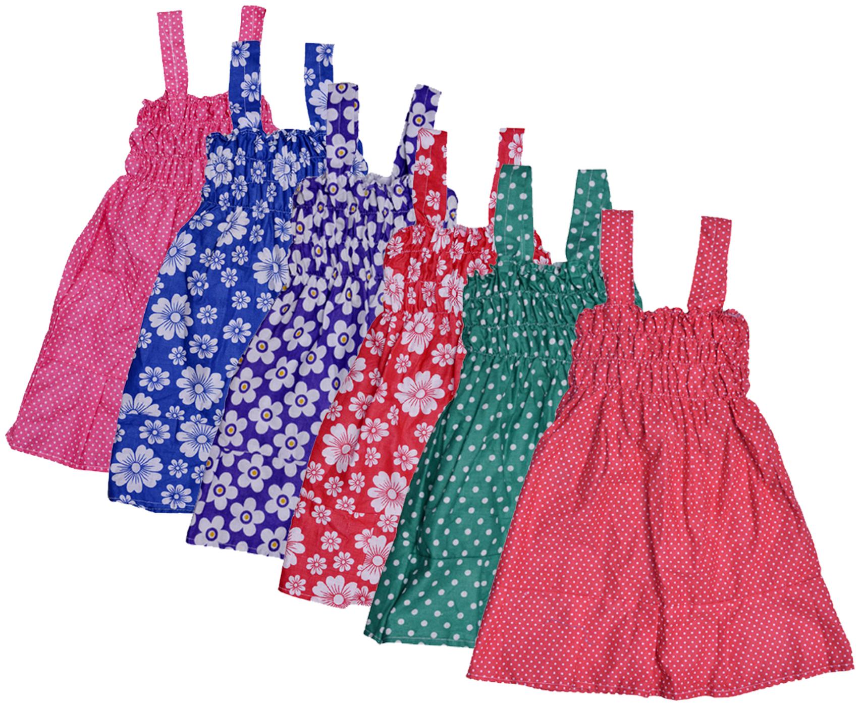 

Indiweaves Baby girl Cotton Printed Princess frock - Multi