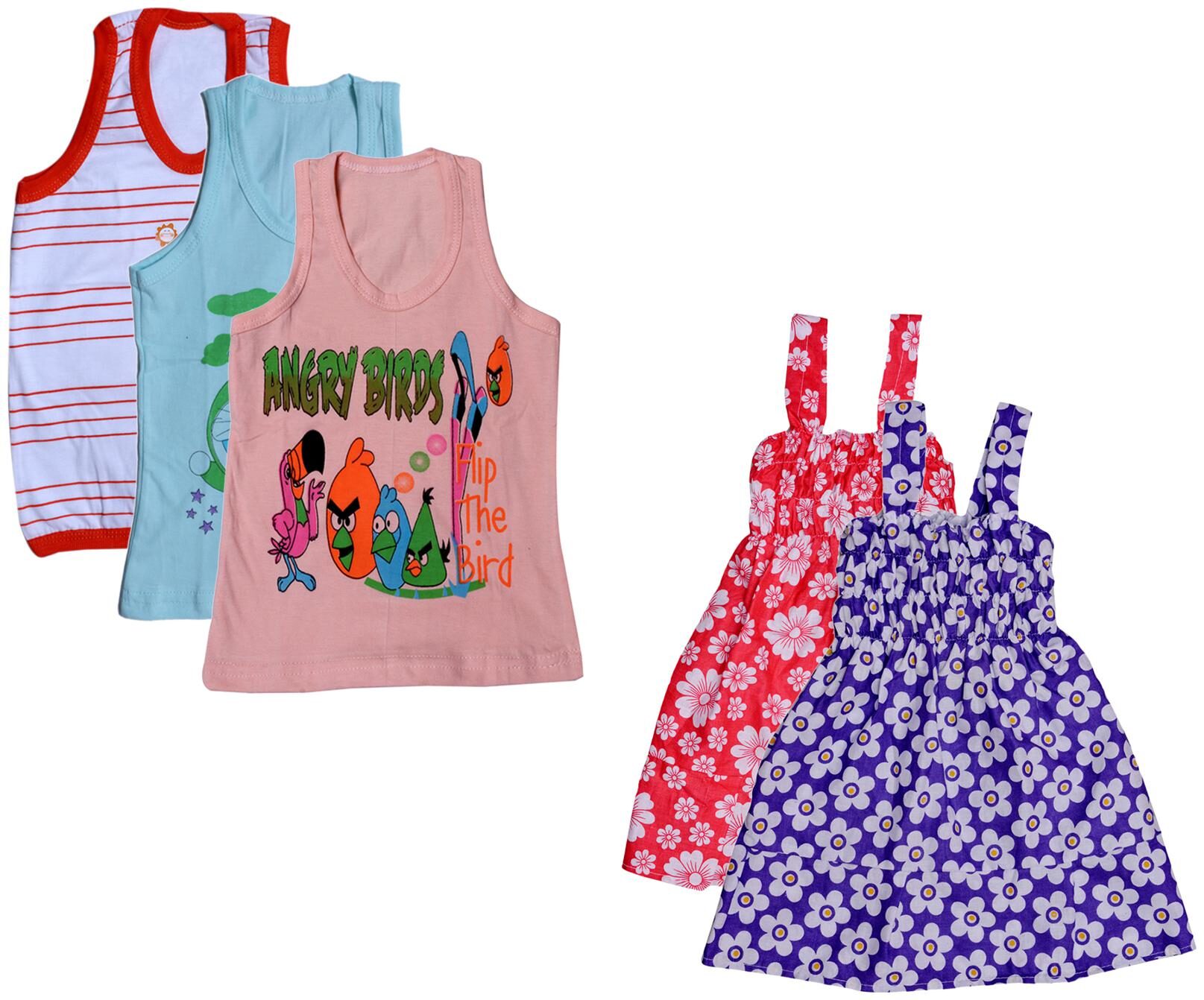 

Indiweaves Girl Cotton Printed Top - Multi