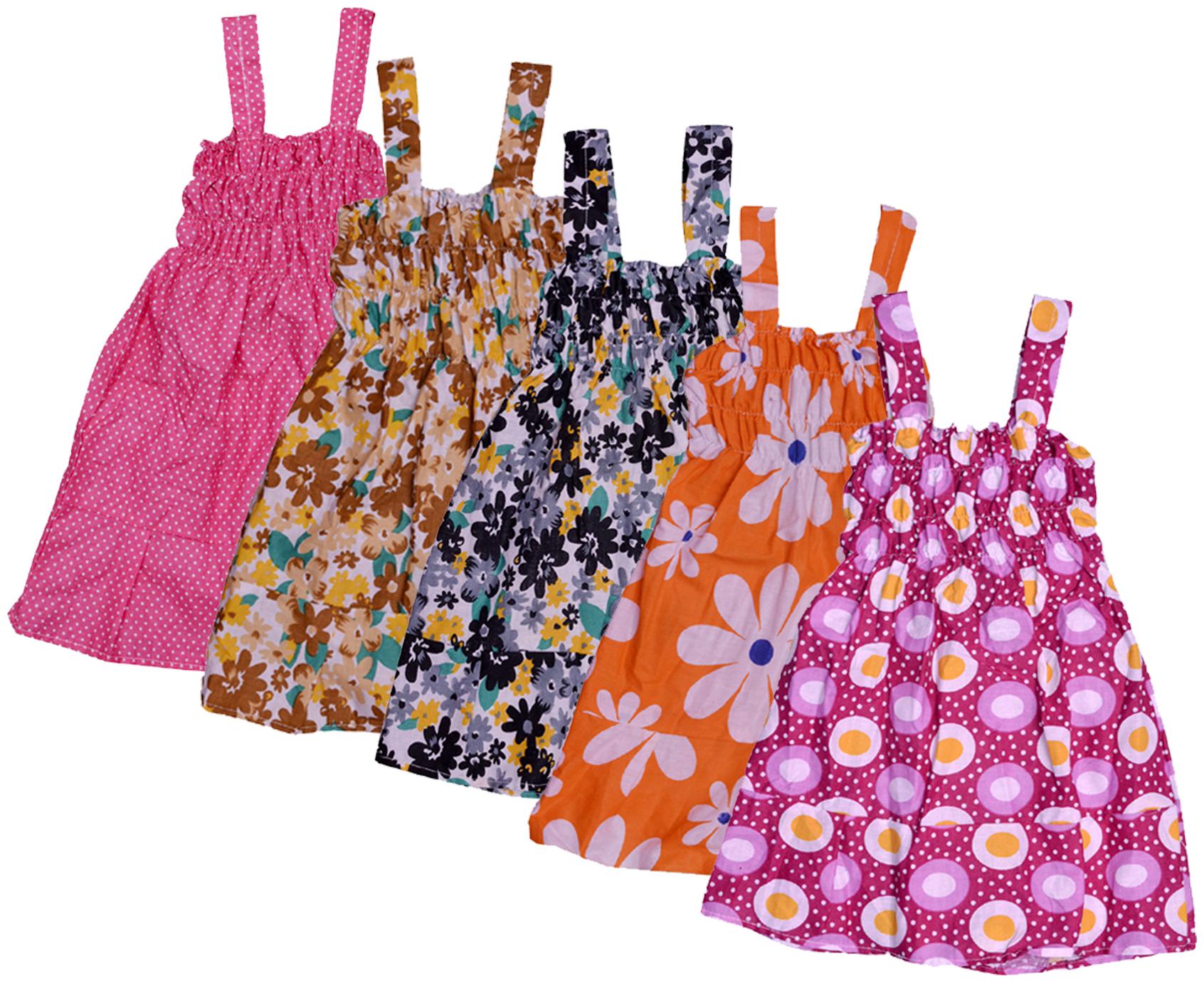 

Indiweaves Baby girl Cotton Printed Princess frock - Multi