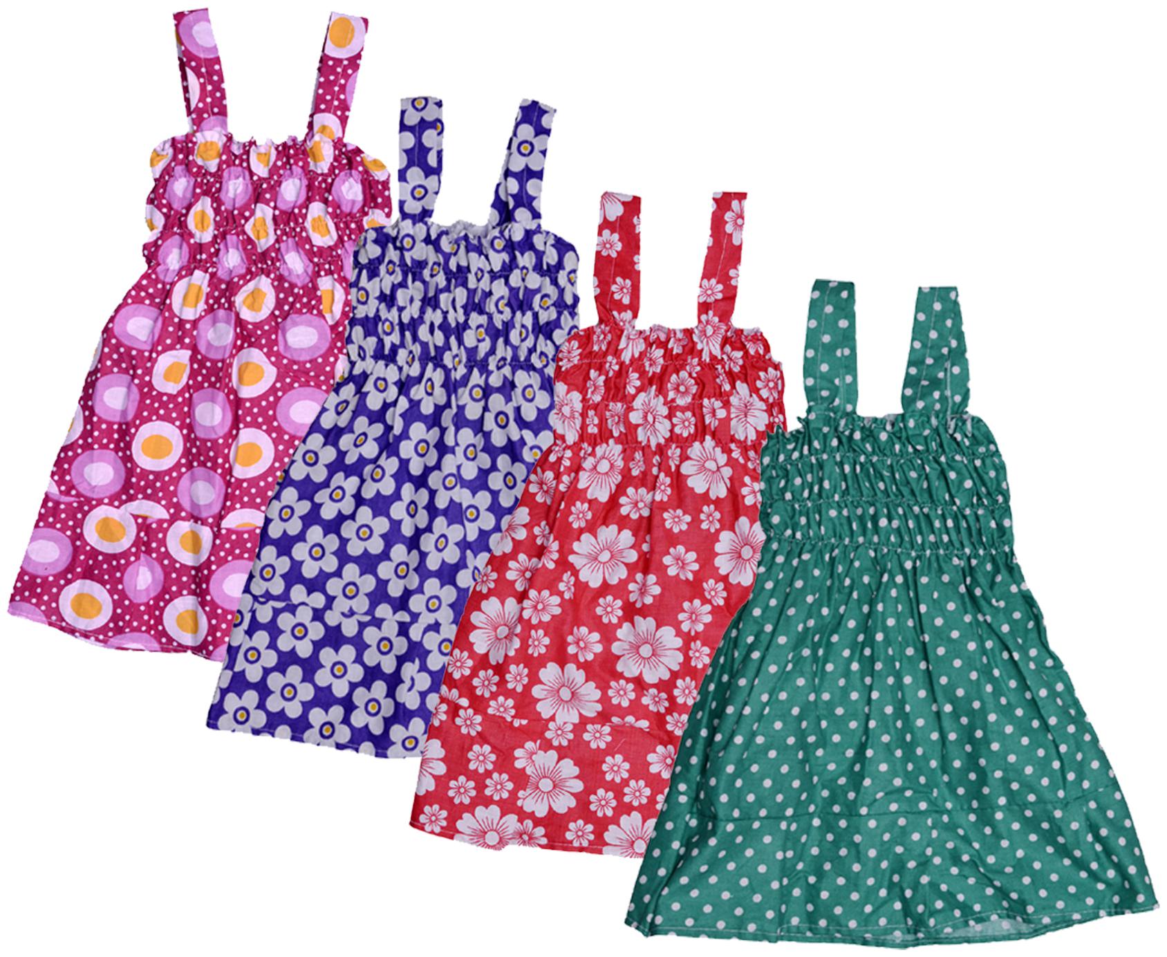 

Indiweaves Baby girl Cotton Printed Princess frock - Multi