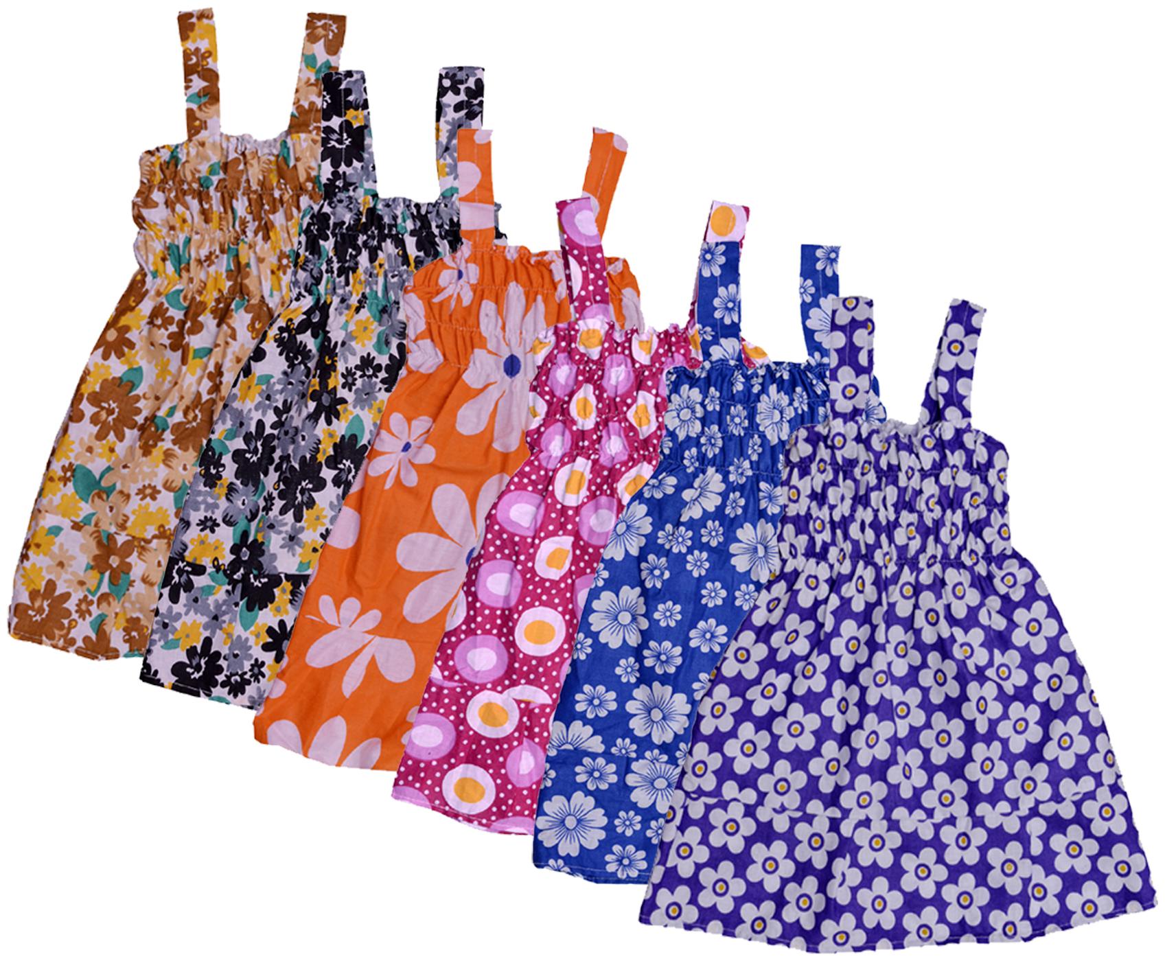 

Indiweaves Baby girl Cotton Printed Princess frock - Multi