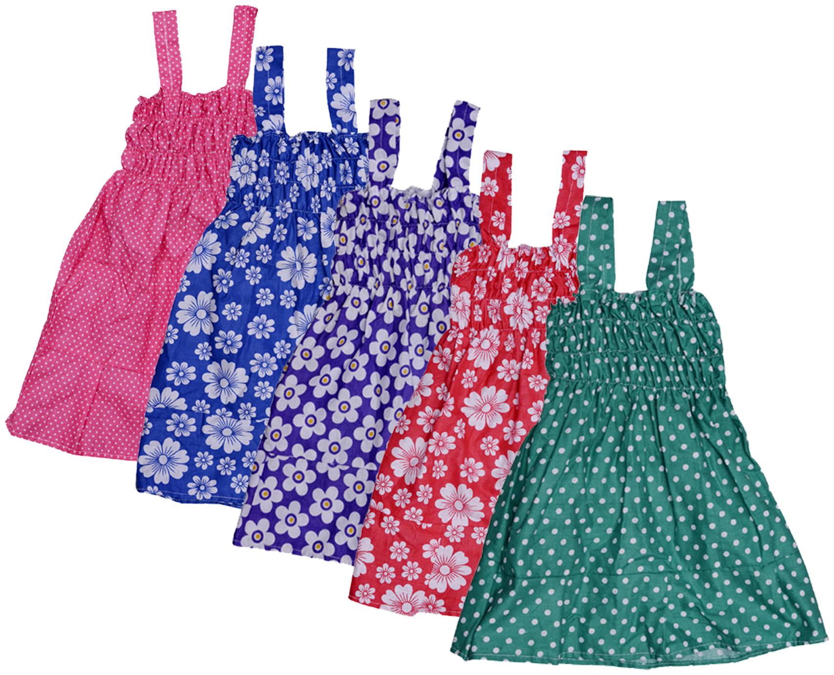 

Indiweaves Baby girl Cotton Printed Princess frock - Multi