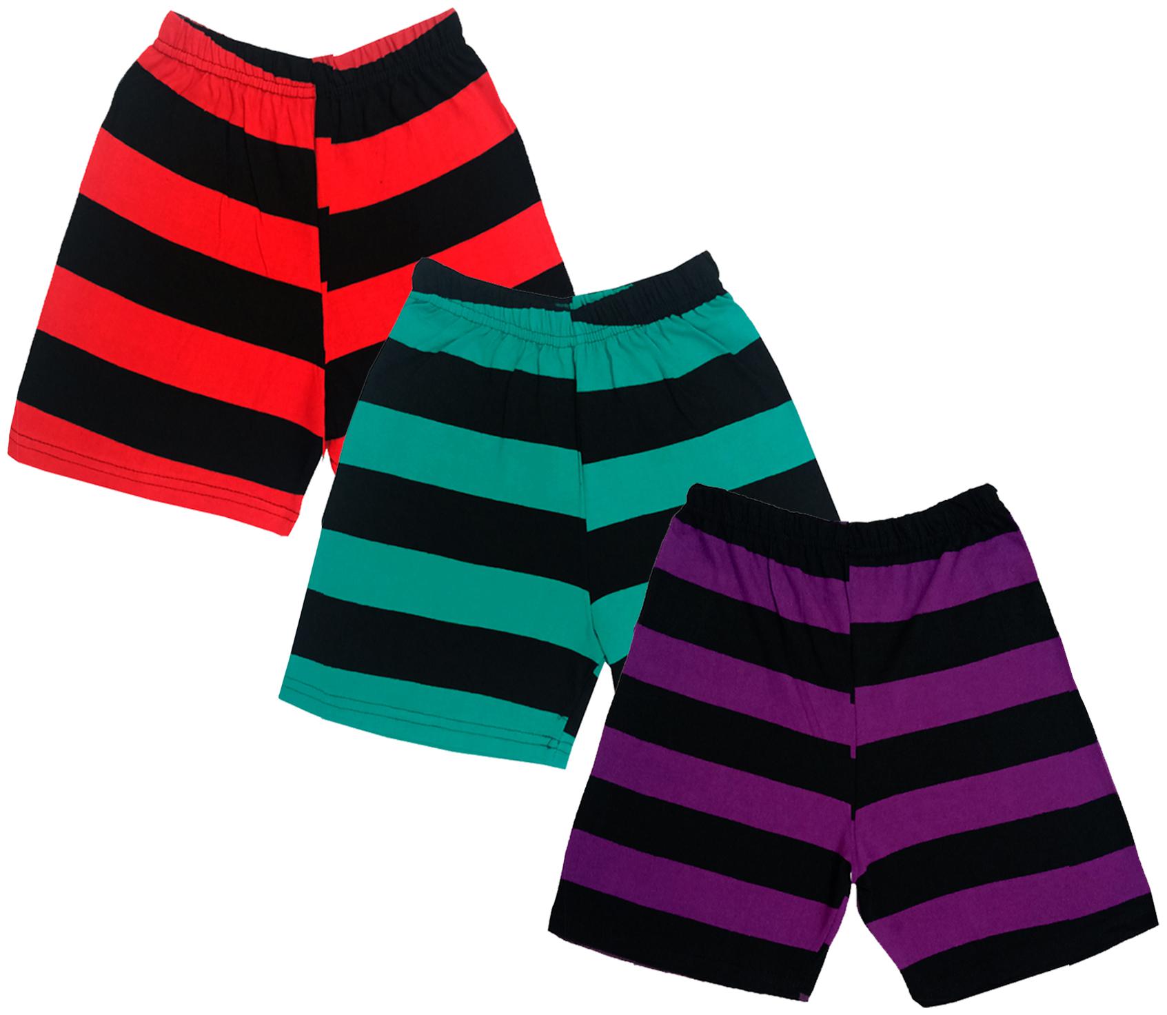 

IndiWeaves Boys Cotton Striped Shorts (Pack of 3) Multi
