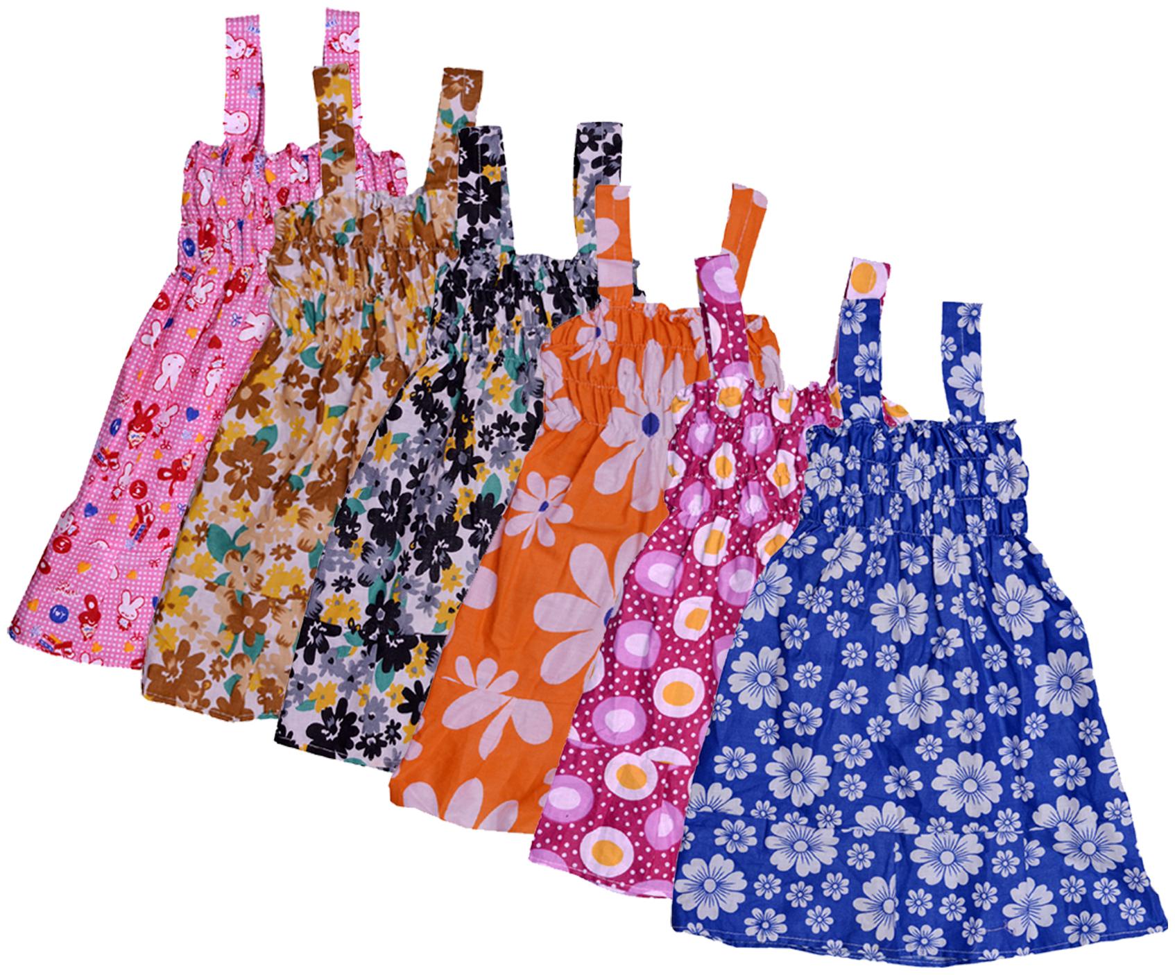 

Indiweaves Baby girl Cotton Printed Princess frock - Multi