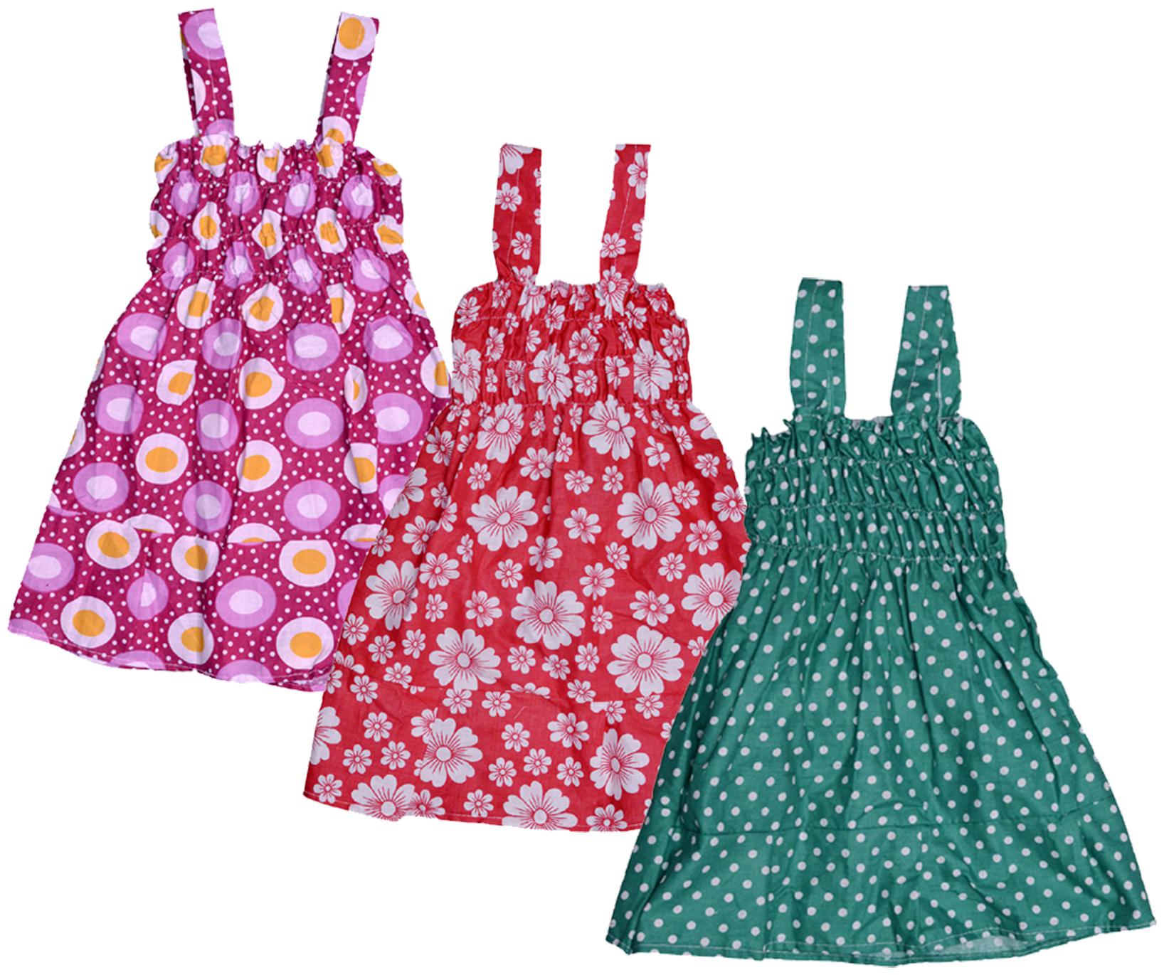 

Indiweaves Baby girl Cotton Printed Princess frock - Multi