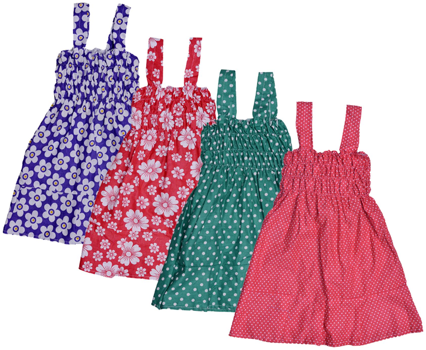 

Indiweaves Baby girl Cotton Printed Princess frock - Multi