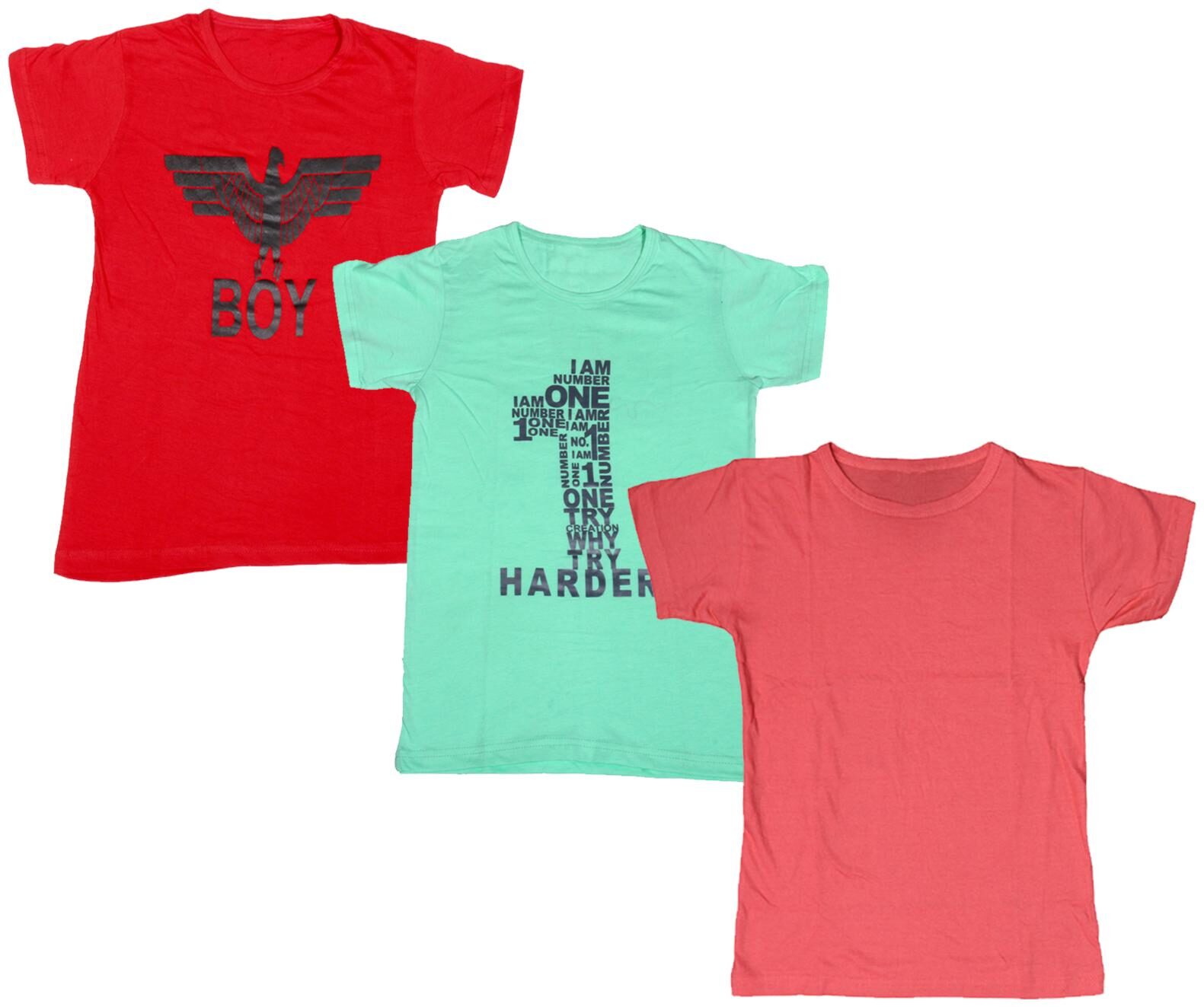 

Indiweaves Boy Cotton Solid T-shirt - Multi