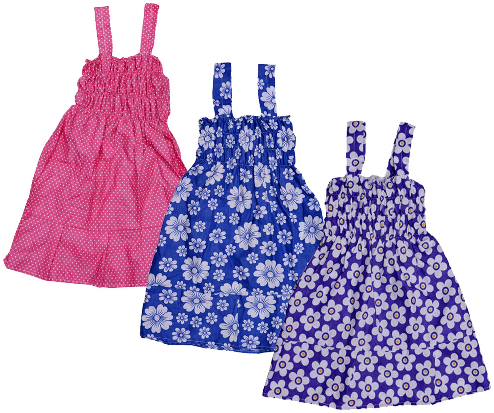 

Indiweaves Baby girl Cotton Printed Princess frock - Multi
