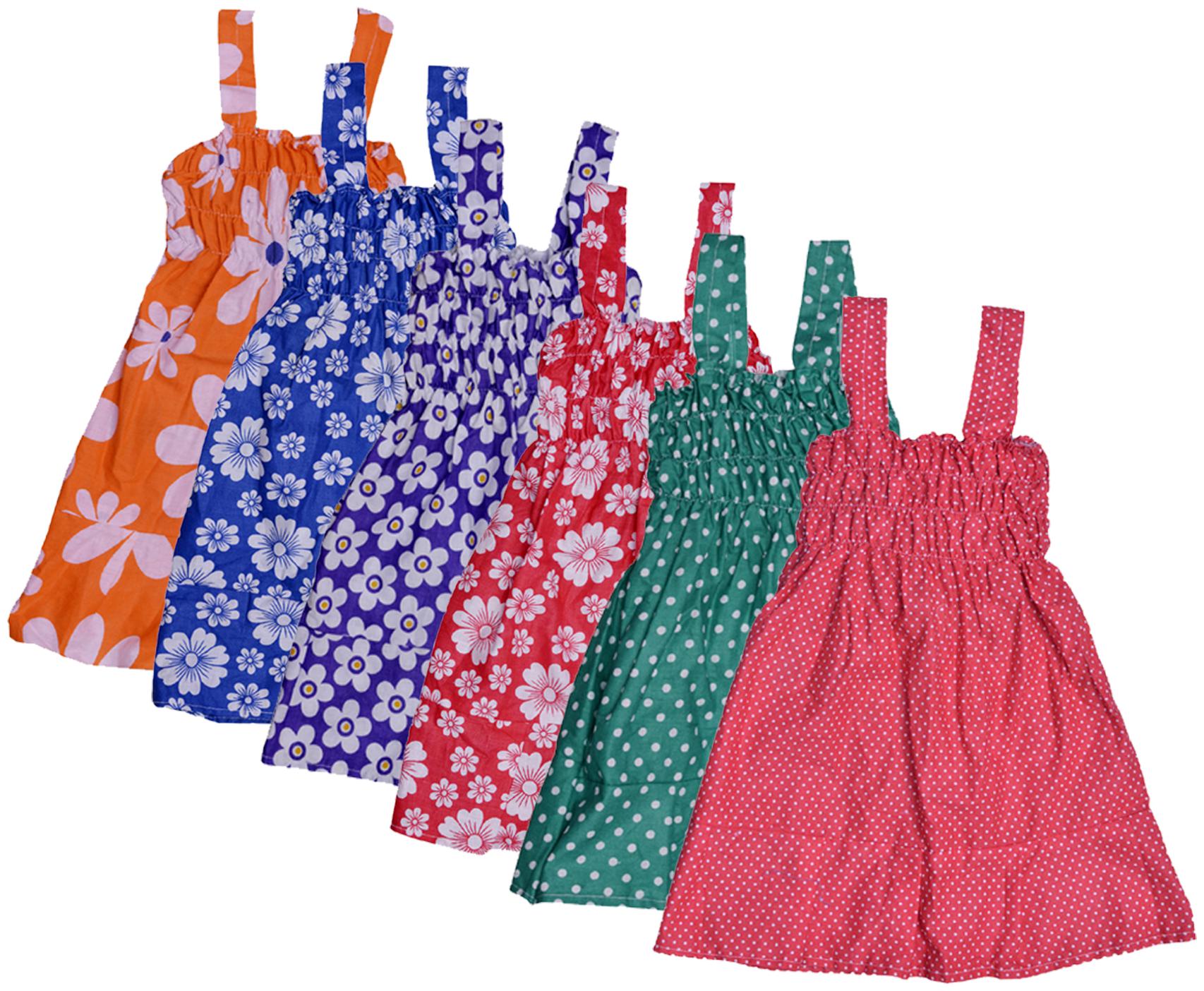 

Indiweaves Baby girl Cotton Printed Princess frock - Multi