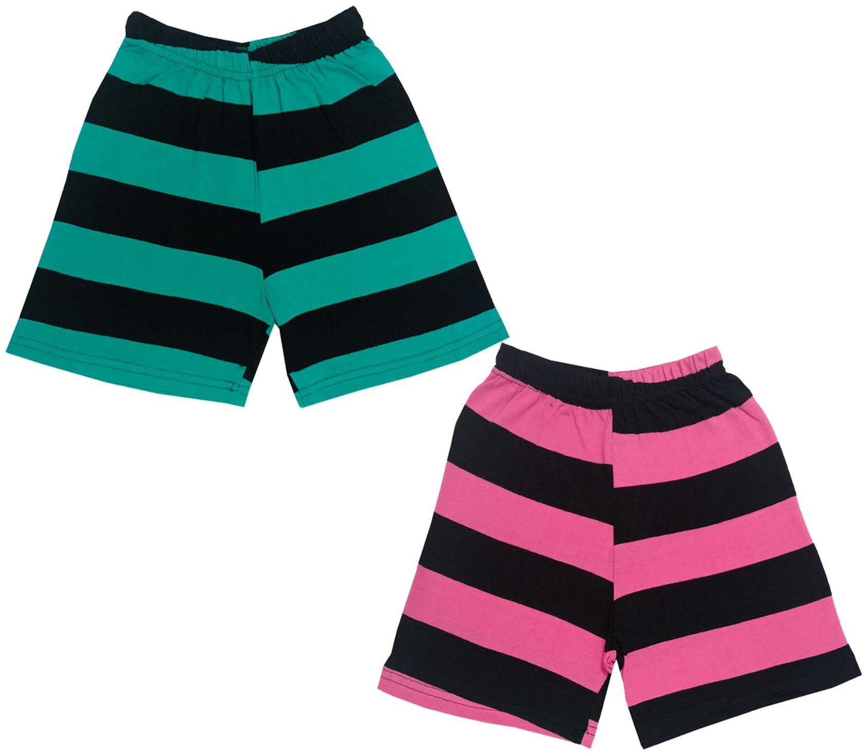 

IndiWeaves Boys Cotton Striped Shorts (Pack of 2) Multi