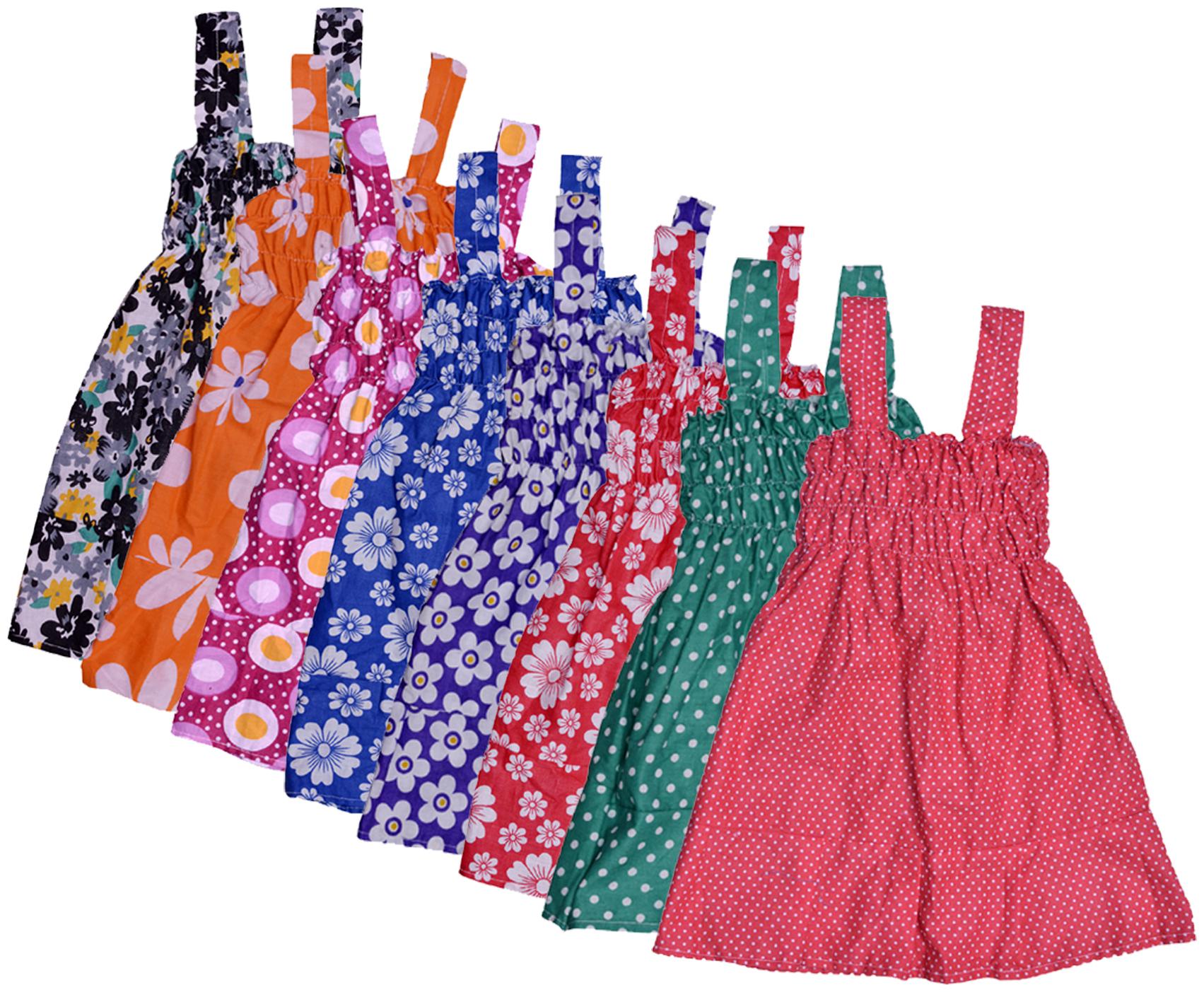 

Indiweaves Baby girl Cotton Printed Princess frock - Multi