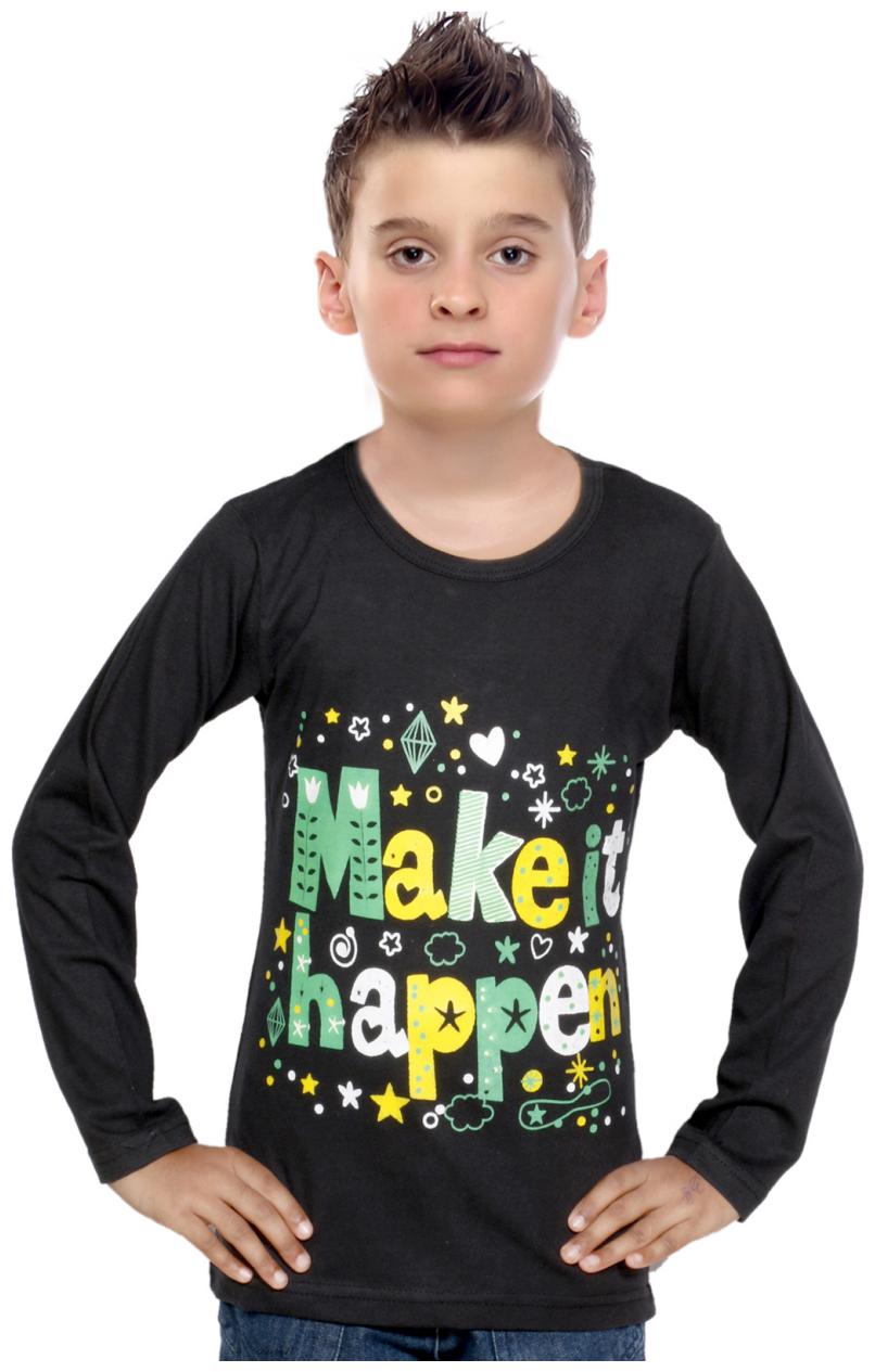 

Indiweaves Boy Cotton Printed T-shirt - Black
