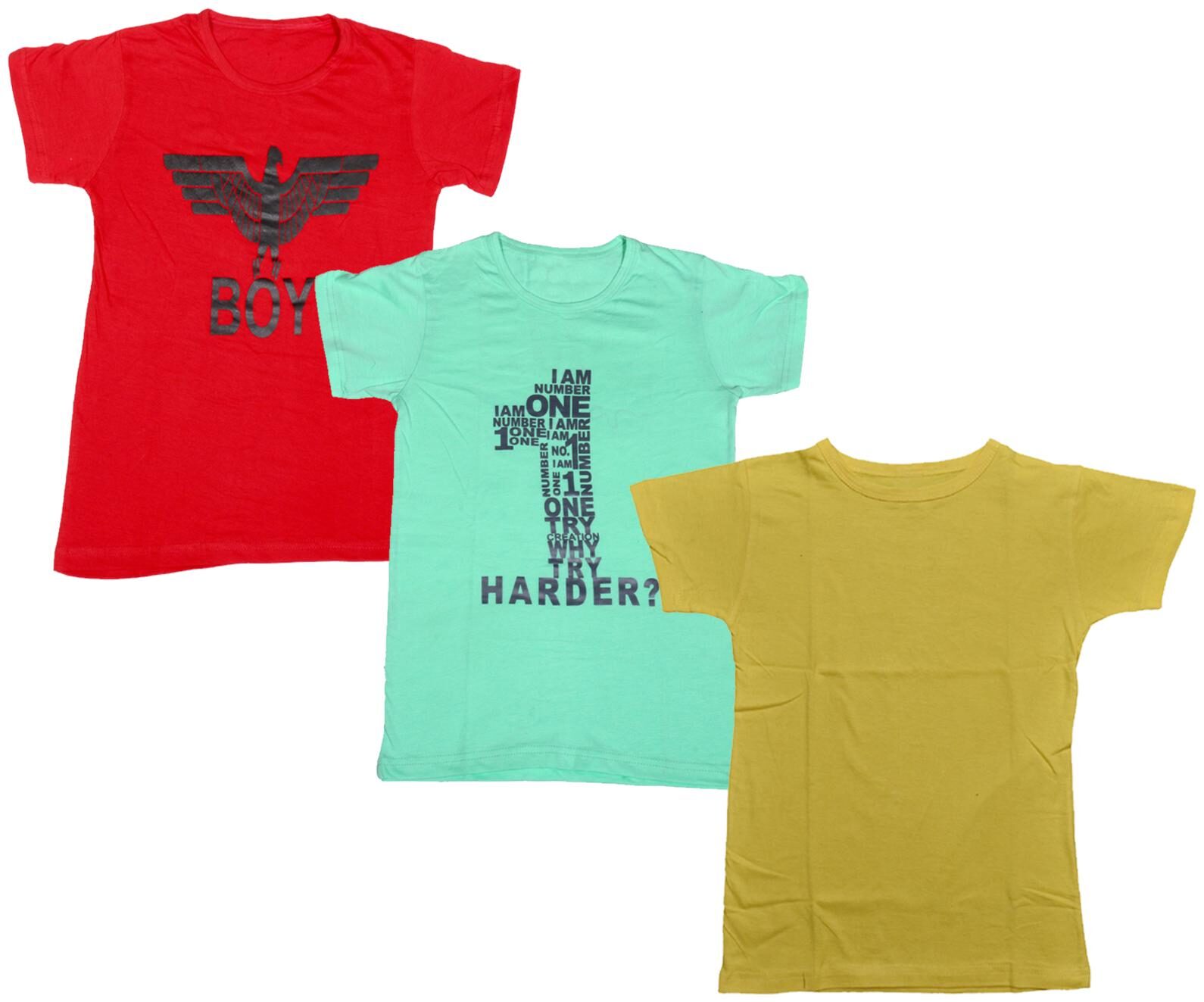 

Indiweaves Boy Cotton Solid T-shirt - Multi