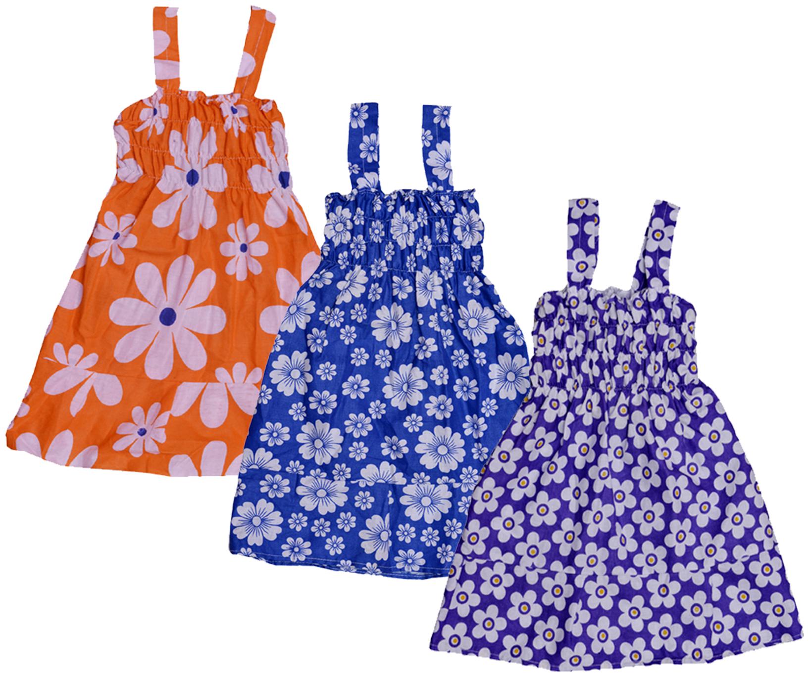 

Indiweaves Baby girl Cotton Printed Princess frock - Multi