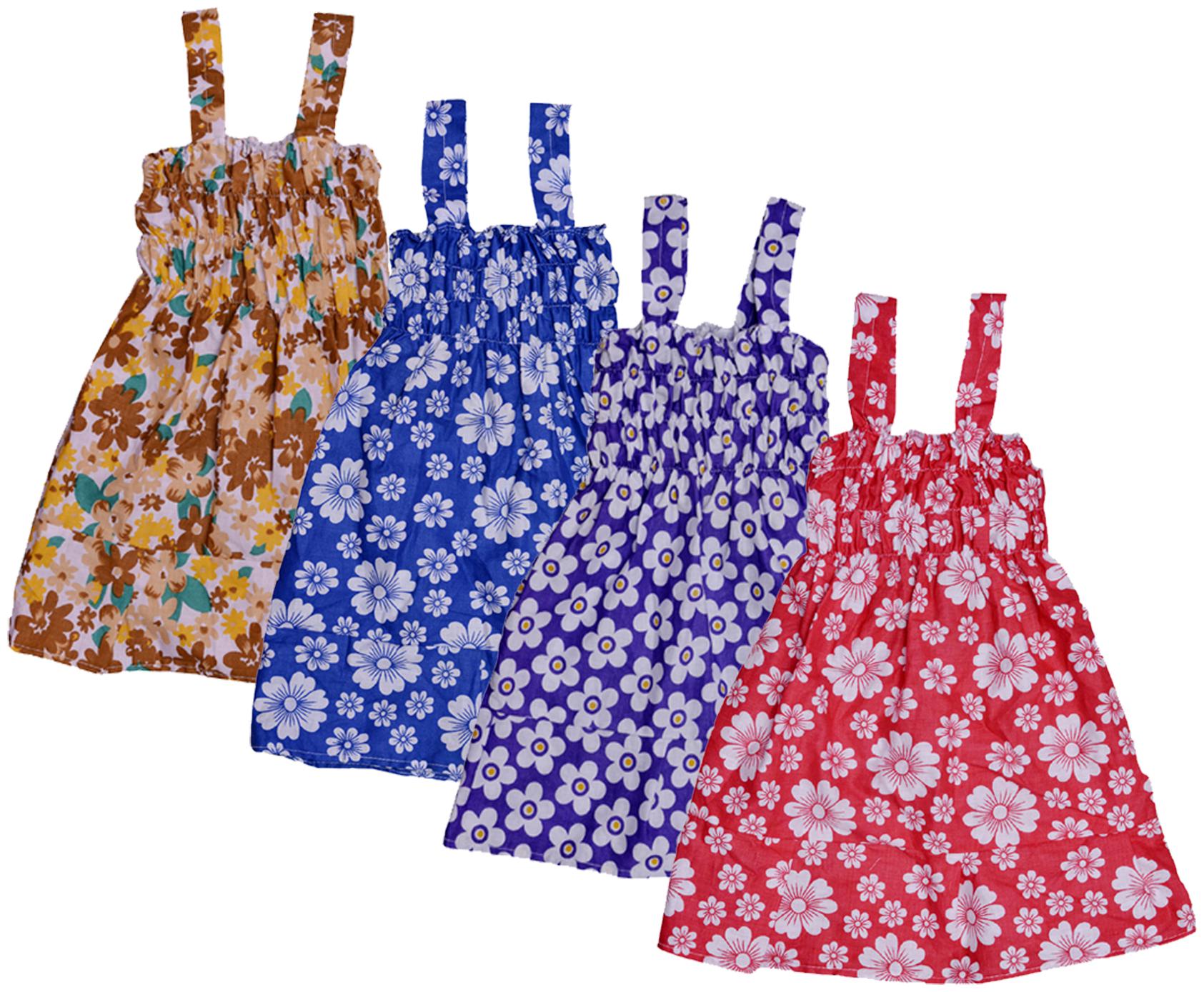 

Indiweaves Baby girl Cotton Printed Princess frock - Multi