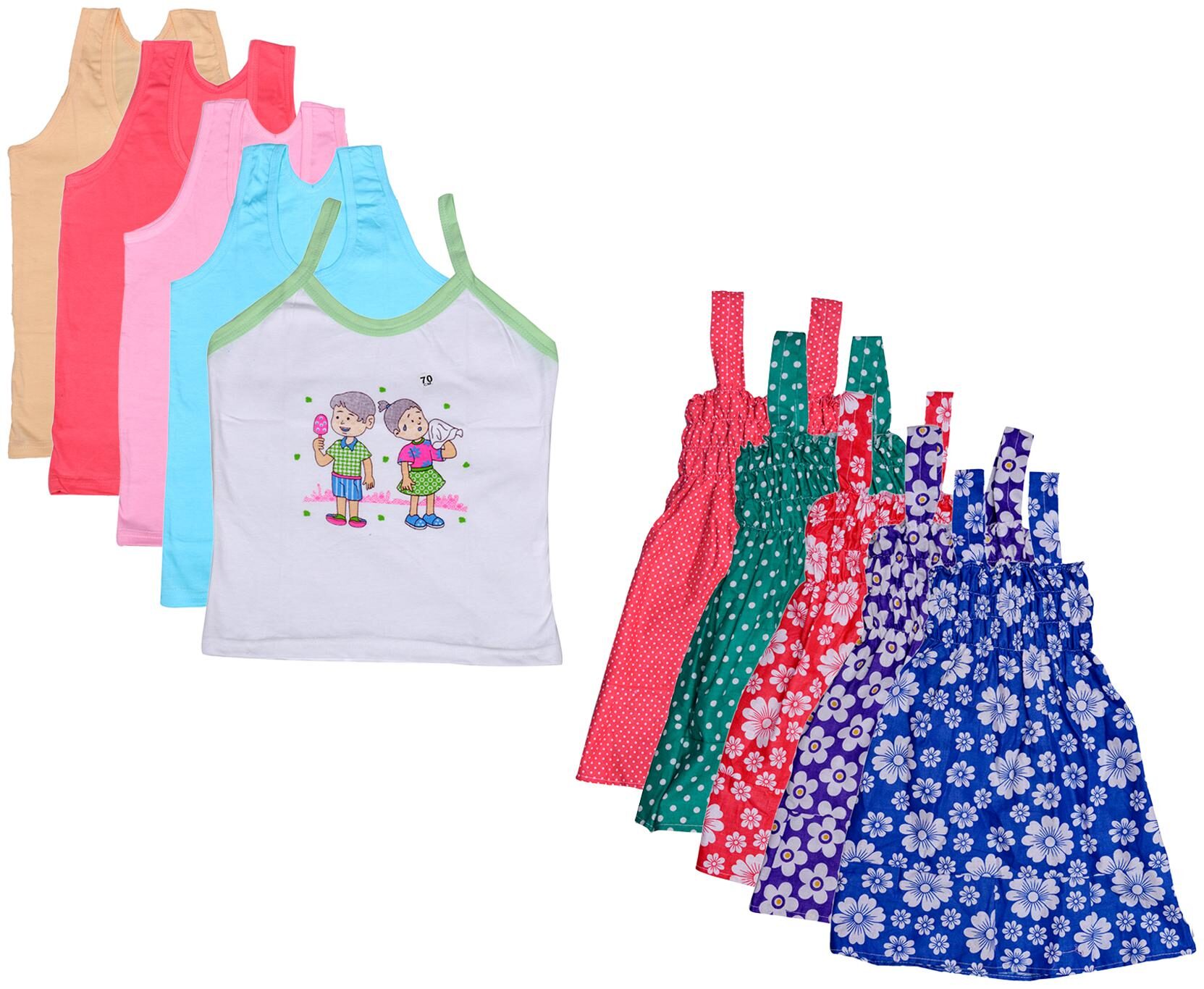 

Indiweaves Girl Cotton Printed Top - Multi