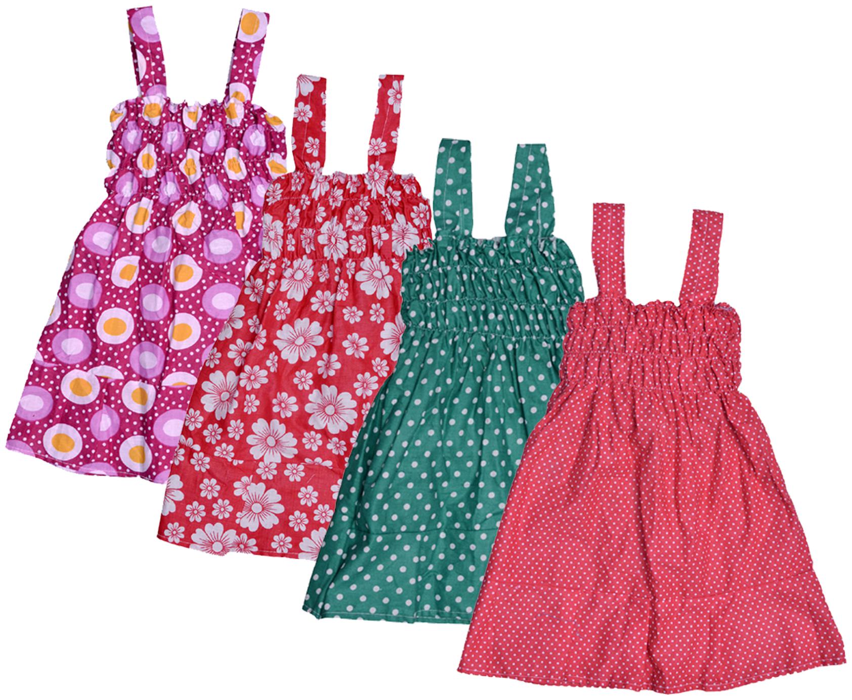 

Indiweaves Baby girl Cotton Printed Princess frock - Multi