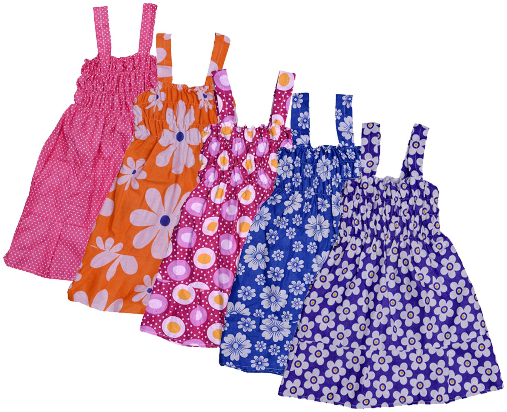 

Indiweaves Baby girl Cotton Printed Princess frock - Multi