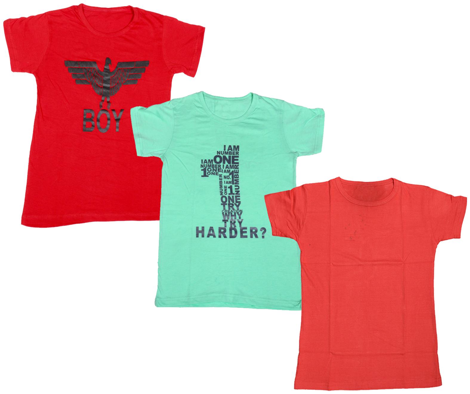 

Indiweaves Boy Cotton Solid T-shirt - Multi