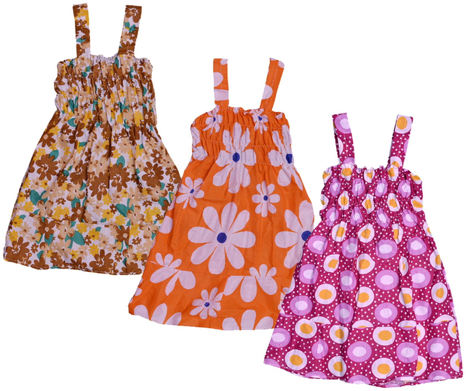 

Indiweaves Baby girl Cotton Printed Princess frock - Multi