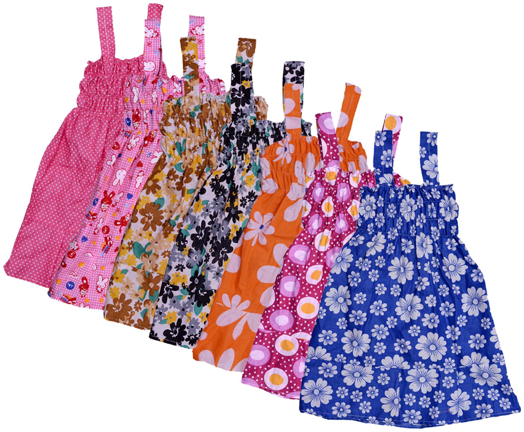 

Indiweaves Baby girl Cotton Printed Princess frock - Multi