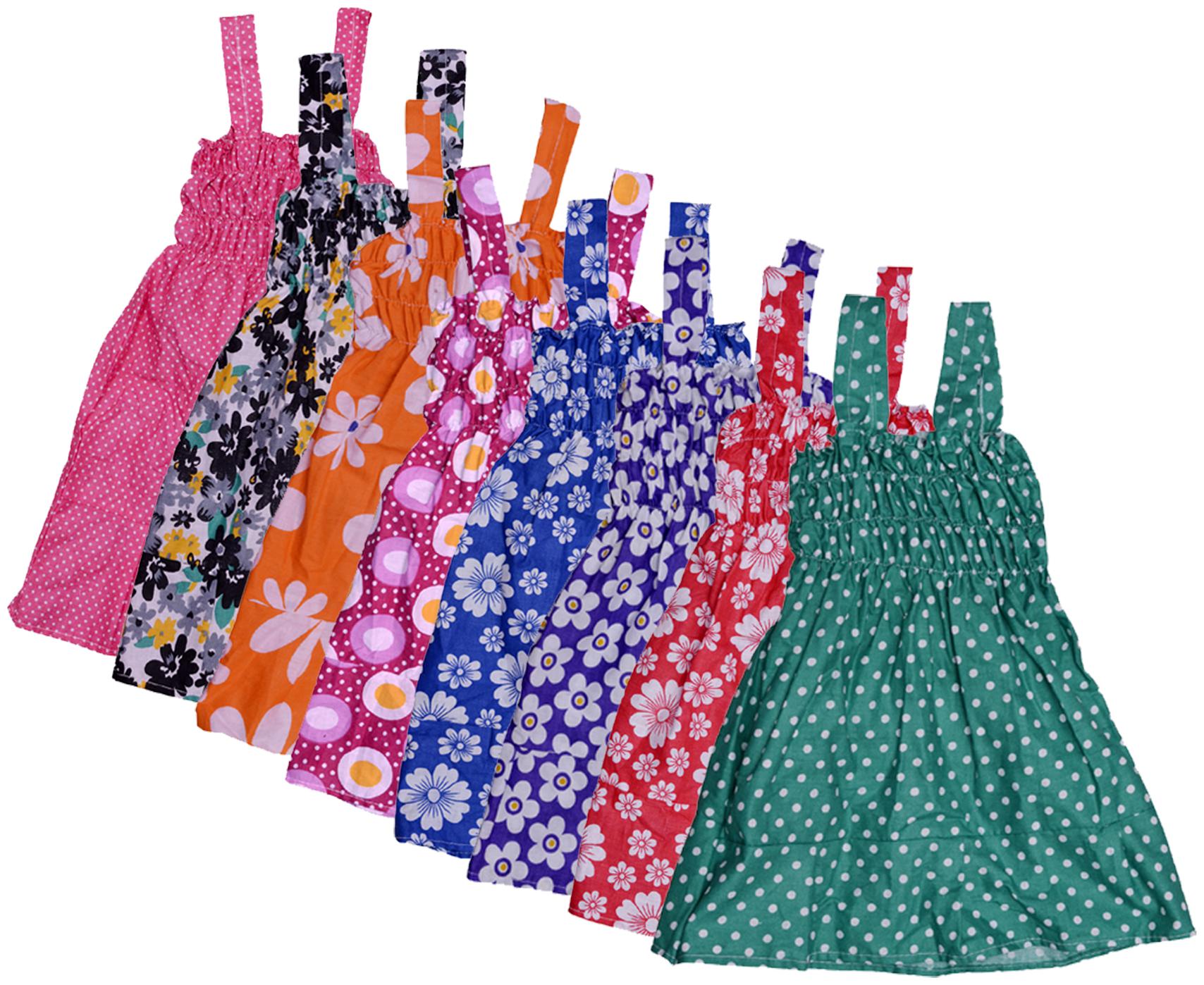 

Indiweaves Baby girl Cotton Printed Princess frock - Multi
