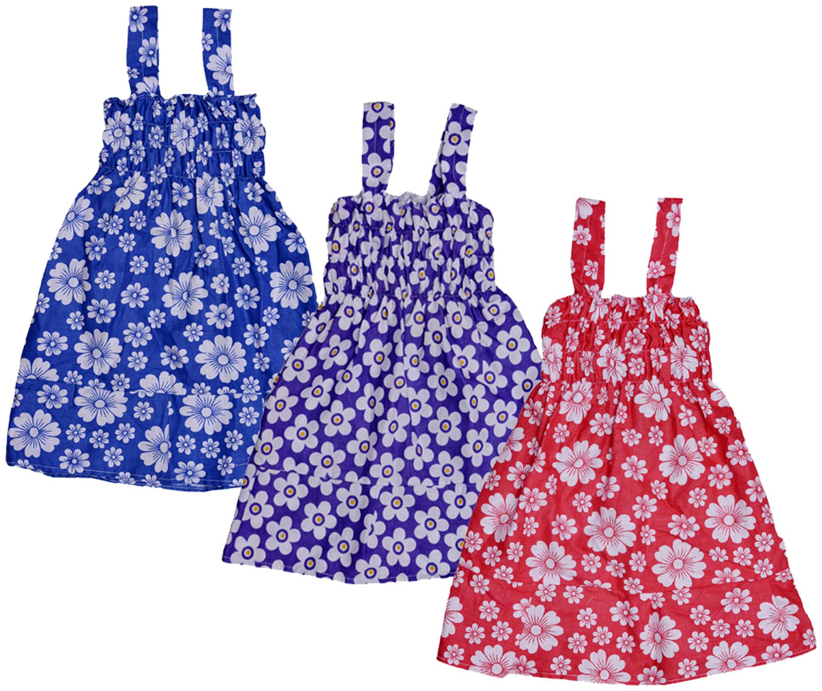 

Indiweaves Baby girl Cotton Printed Princess frock - Multi