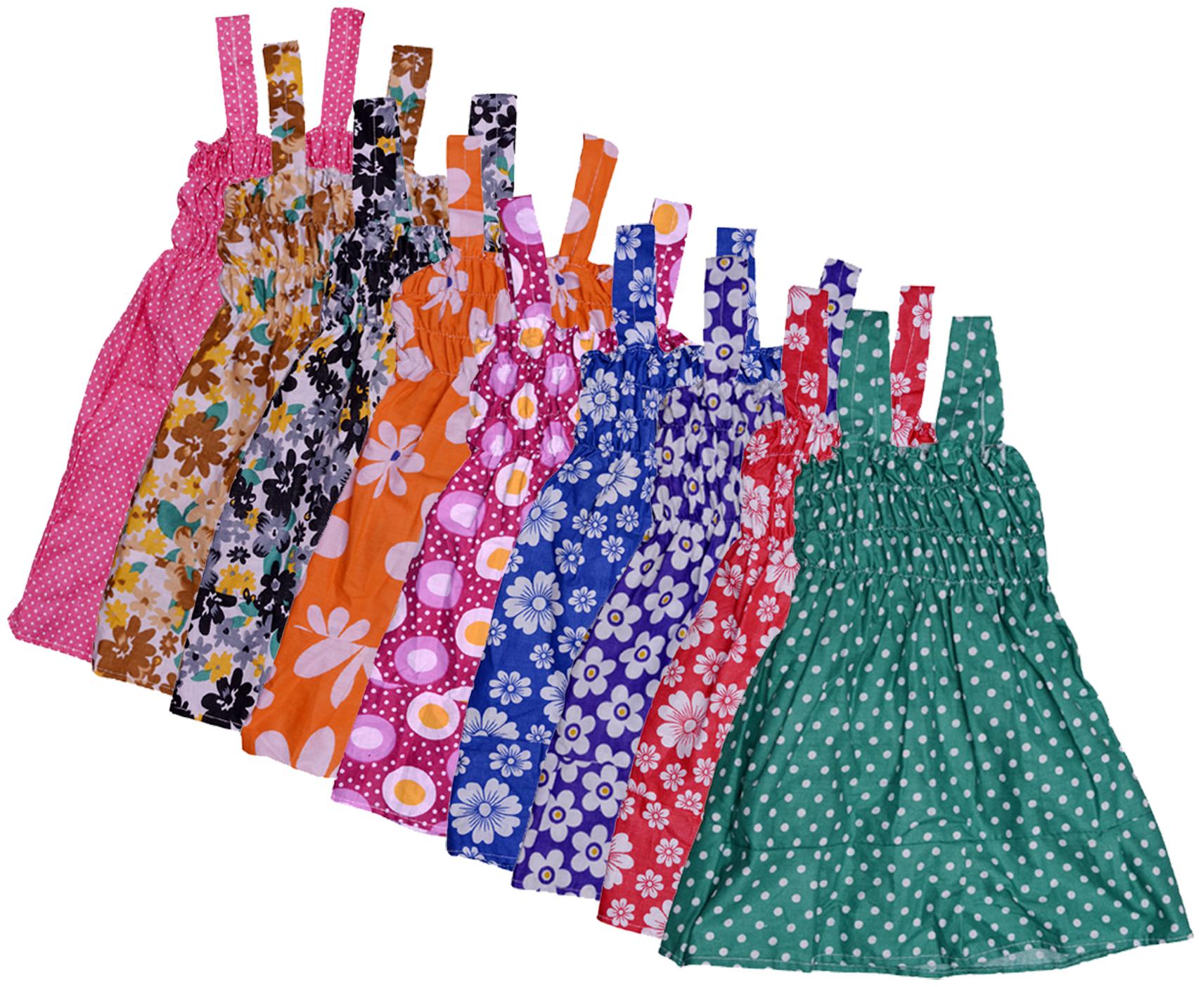 

Indiweaves Baby girl Cotton Printed Princess frock - Multi