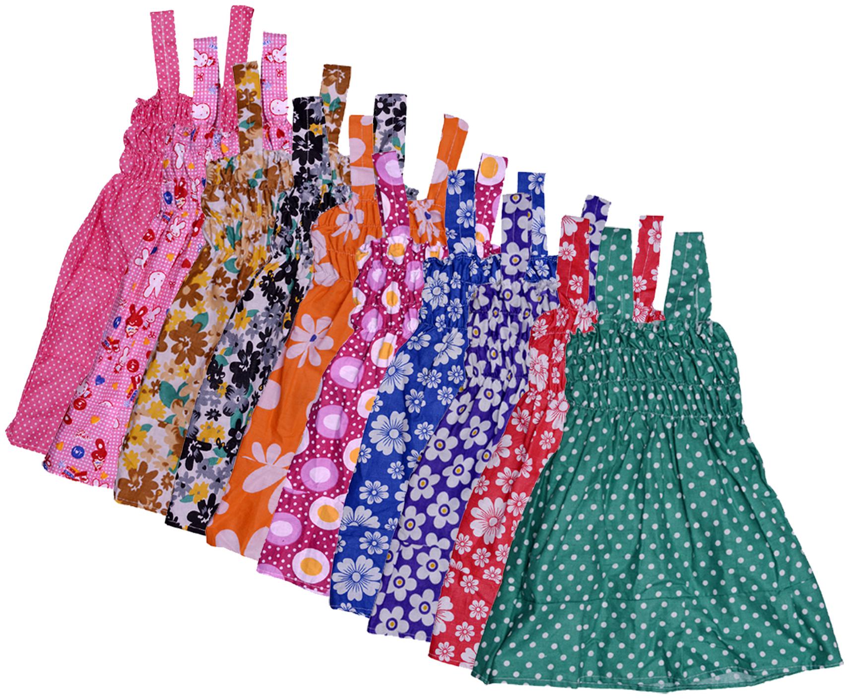 

Indiweaves Baby girl Cotton Printed Princess frock - Multi
