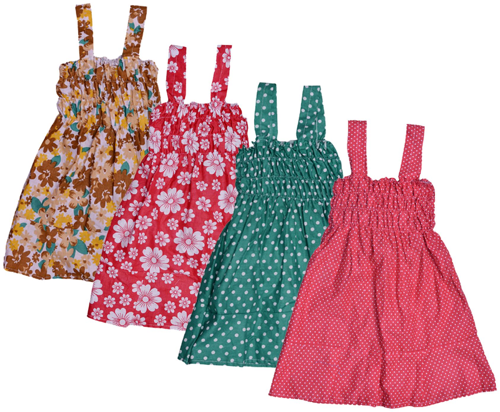 

Indiweaves Baby girl Cotton Printed Princess frock - Multi