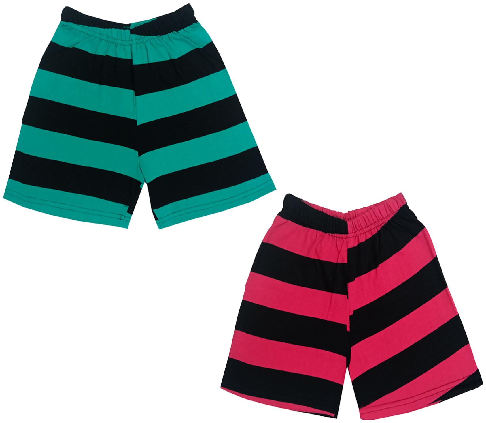 

IndiWeaves Boys Cotton Striped Shorts (Pack of 2) Multi