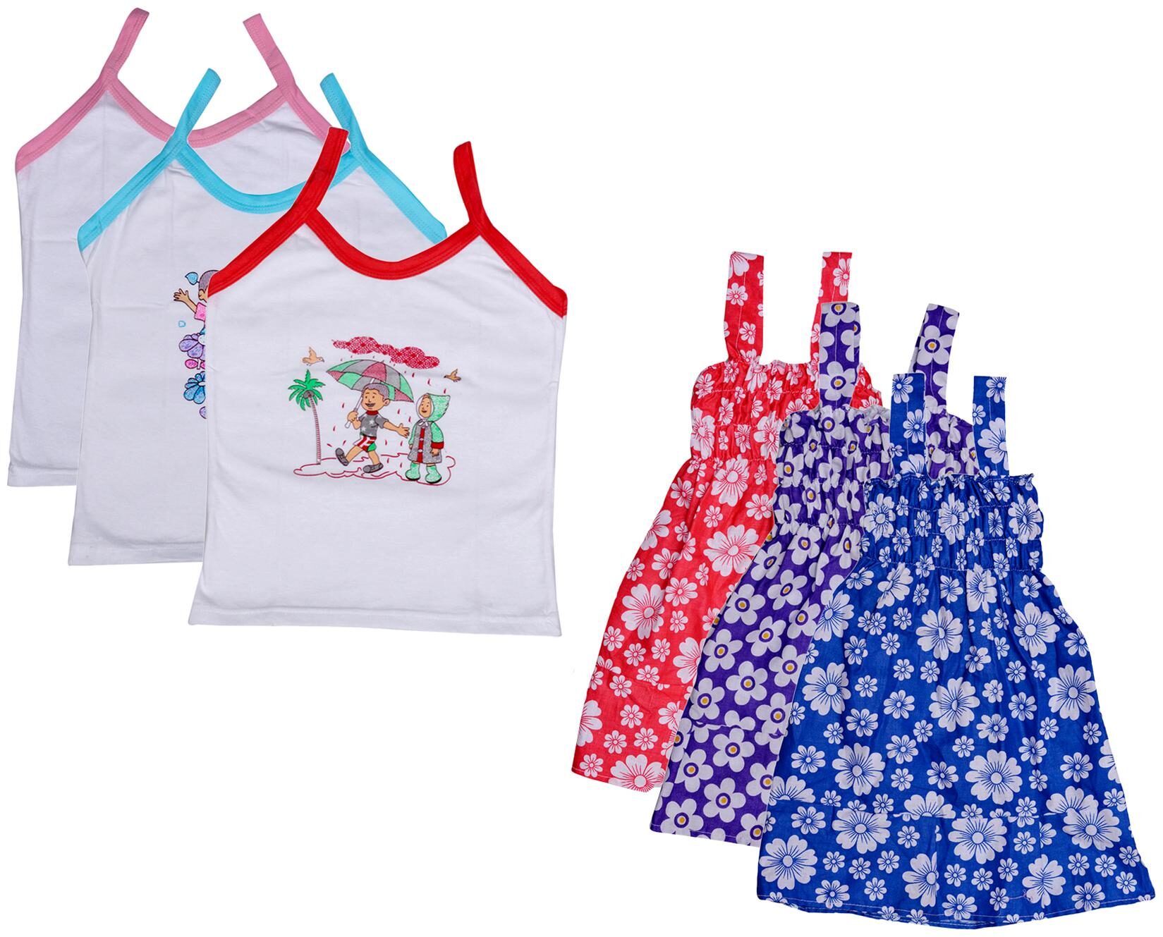 

Indiweaves Girl Cotton Printed Top - Multi
