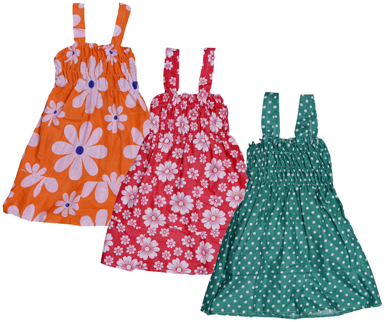 

Indiweaves Baby girl Cotton Printed Princess frock - Multi