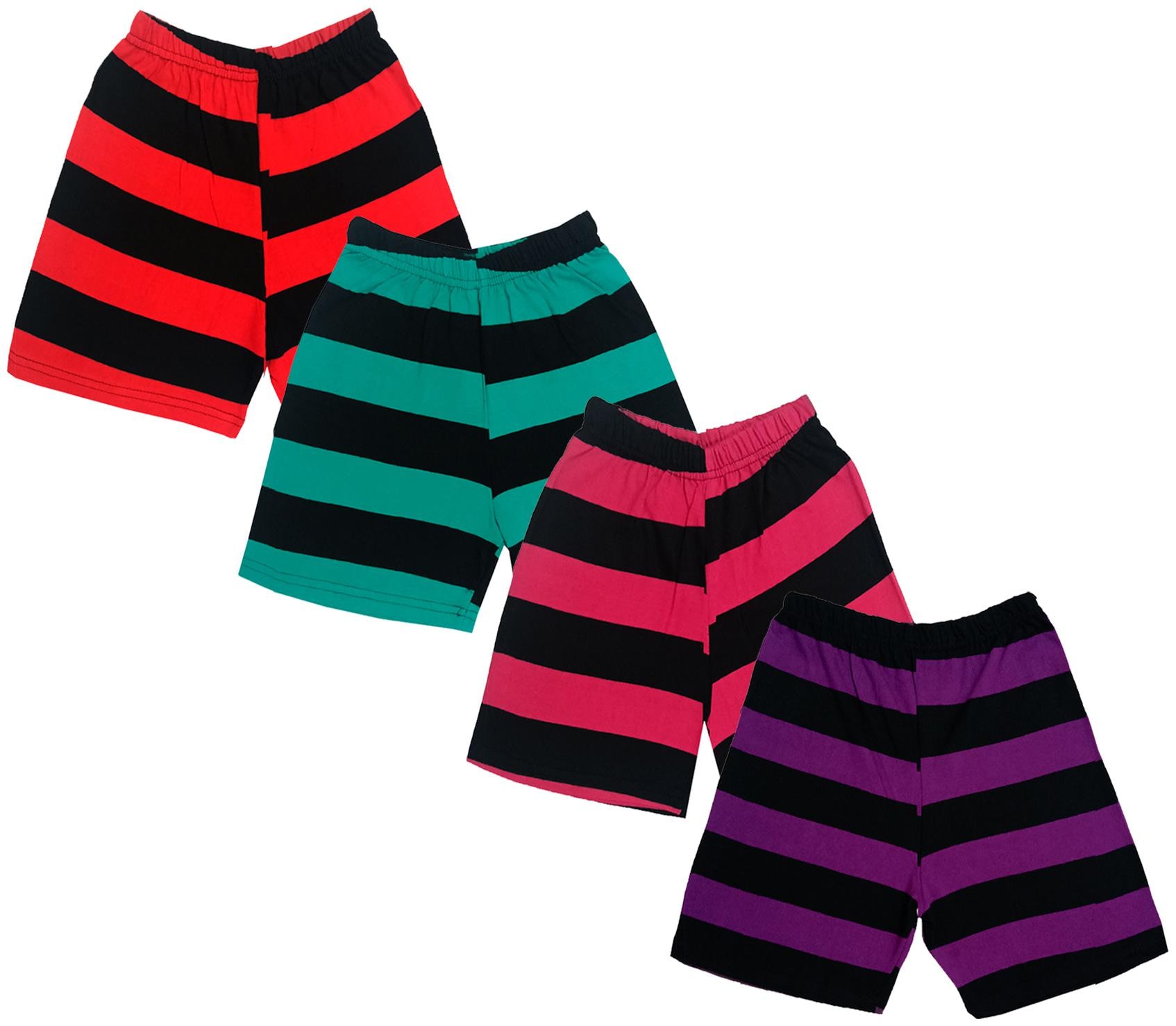 

IndiWeaves Boys Cotton Striped Shorts (Pack of 4) Multi