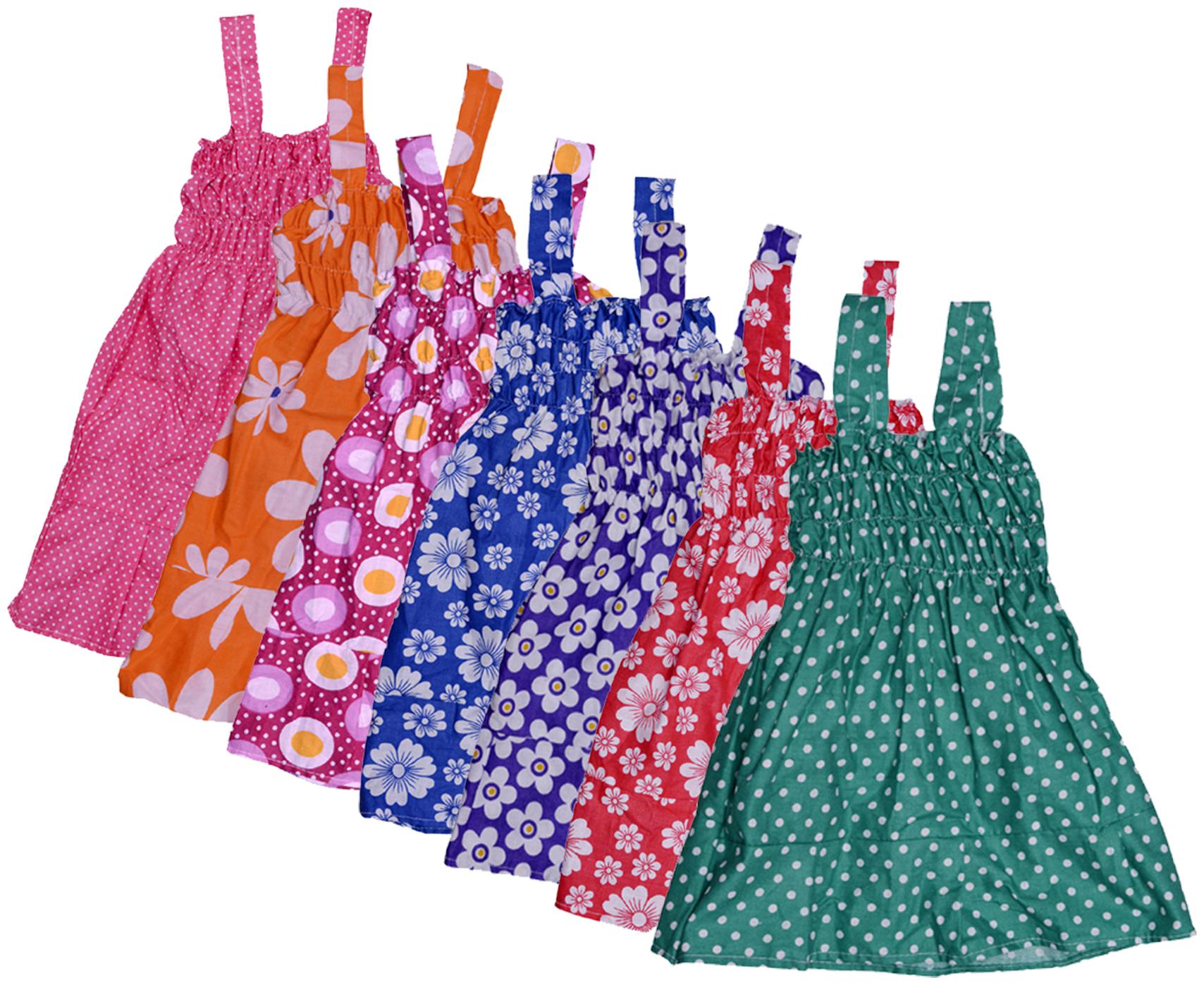 

Indiweaves Baby girl Cotton Printed Princess frock - Multi