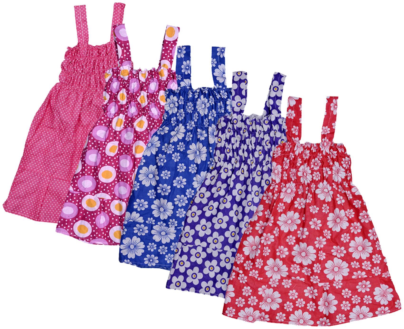 

Indiweaves Baby girl Cotton Printed Princess frock - Multi