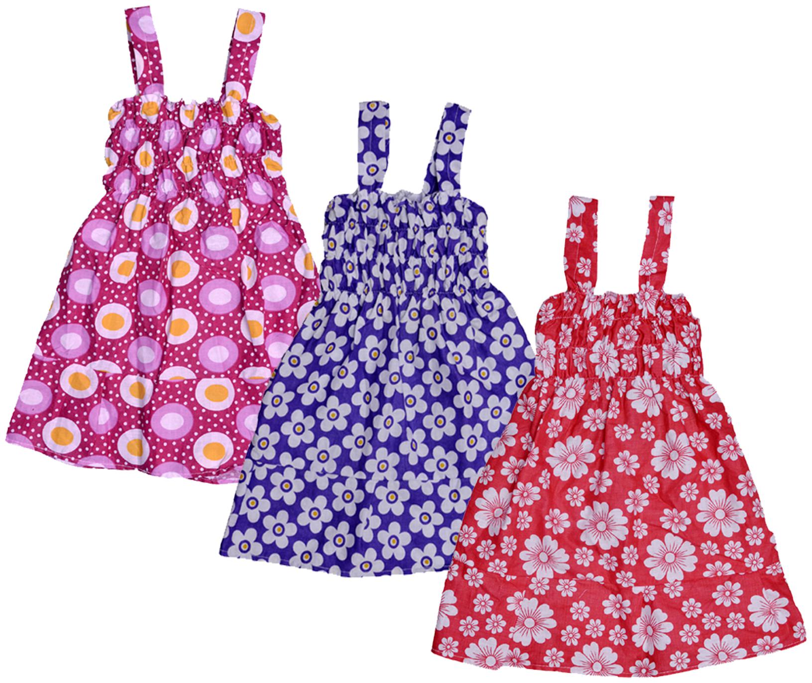 

Indiweaves Baby girl Cotton Printed Princess frock - Multi