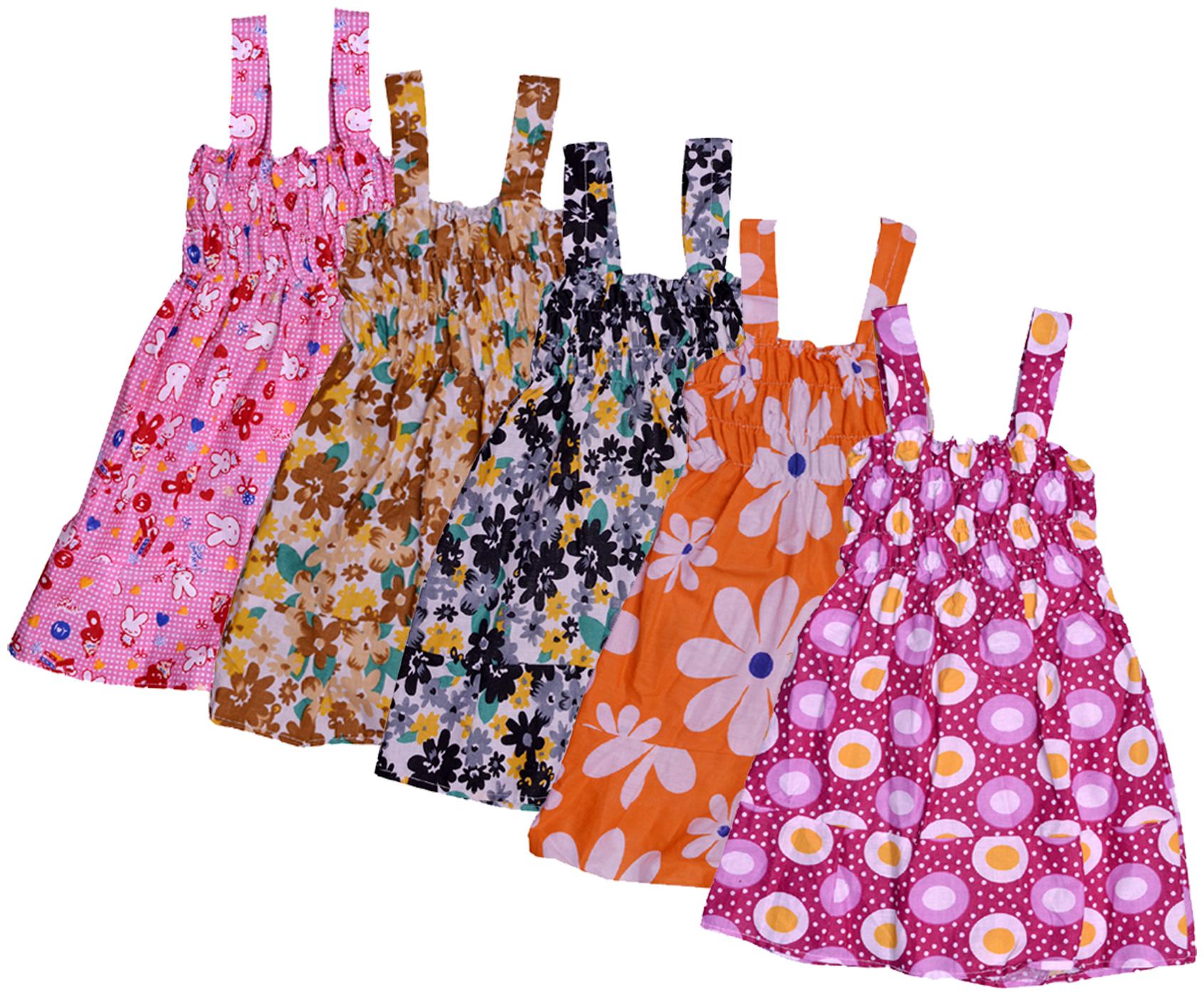 

Indiweaves Baby girl Cotton Printed Princess frock - Multi