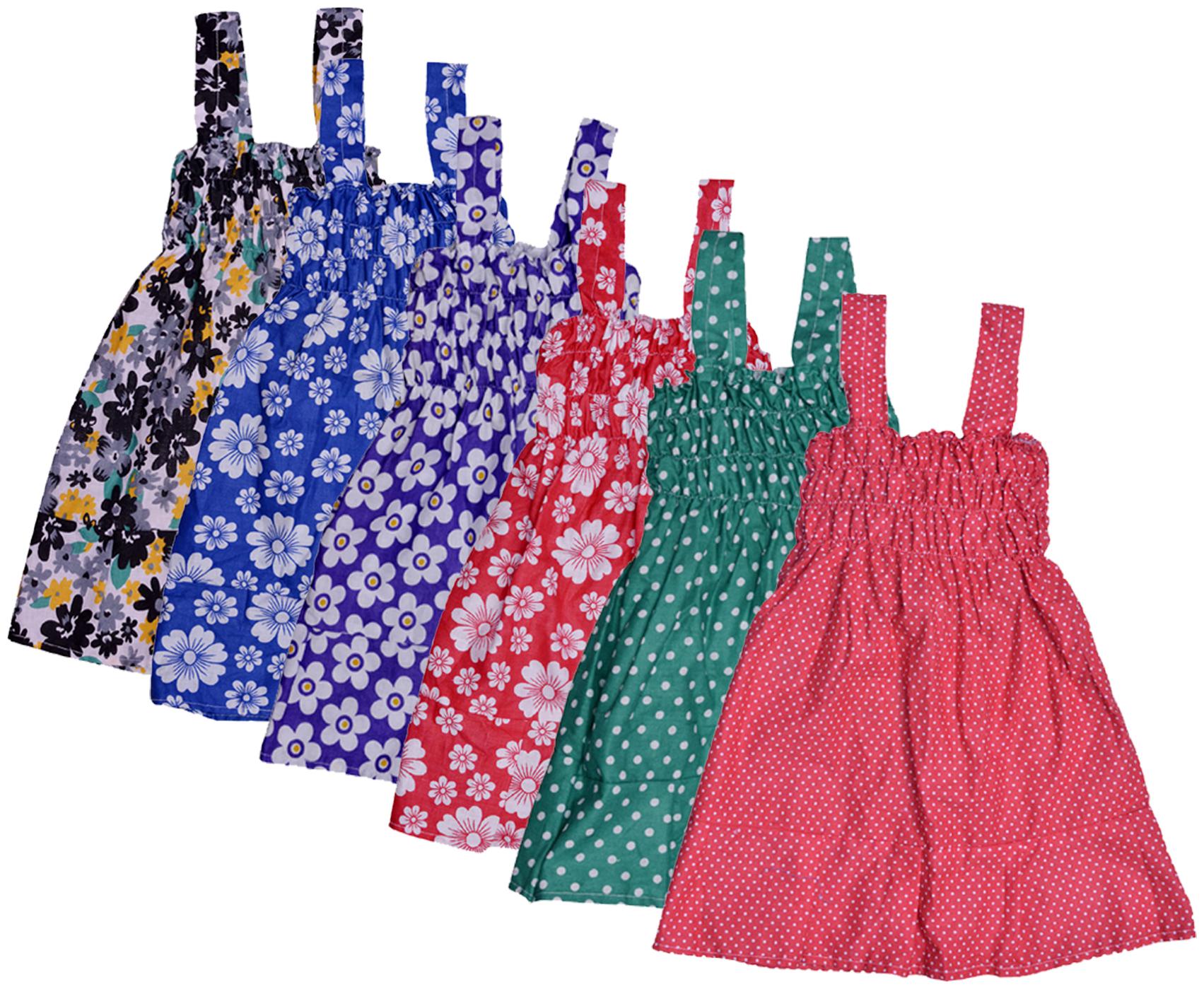 

Indiweaves Baby girl Cotton Printed Princess frock - Multi